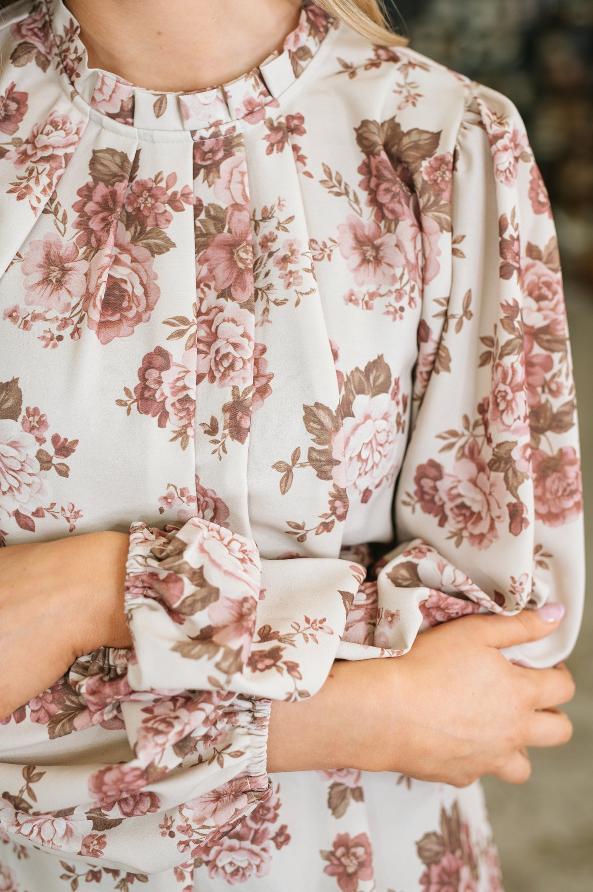 Shockingly Savvy Pleated Floral Blouse - 10/13/2026