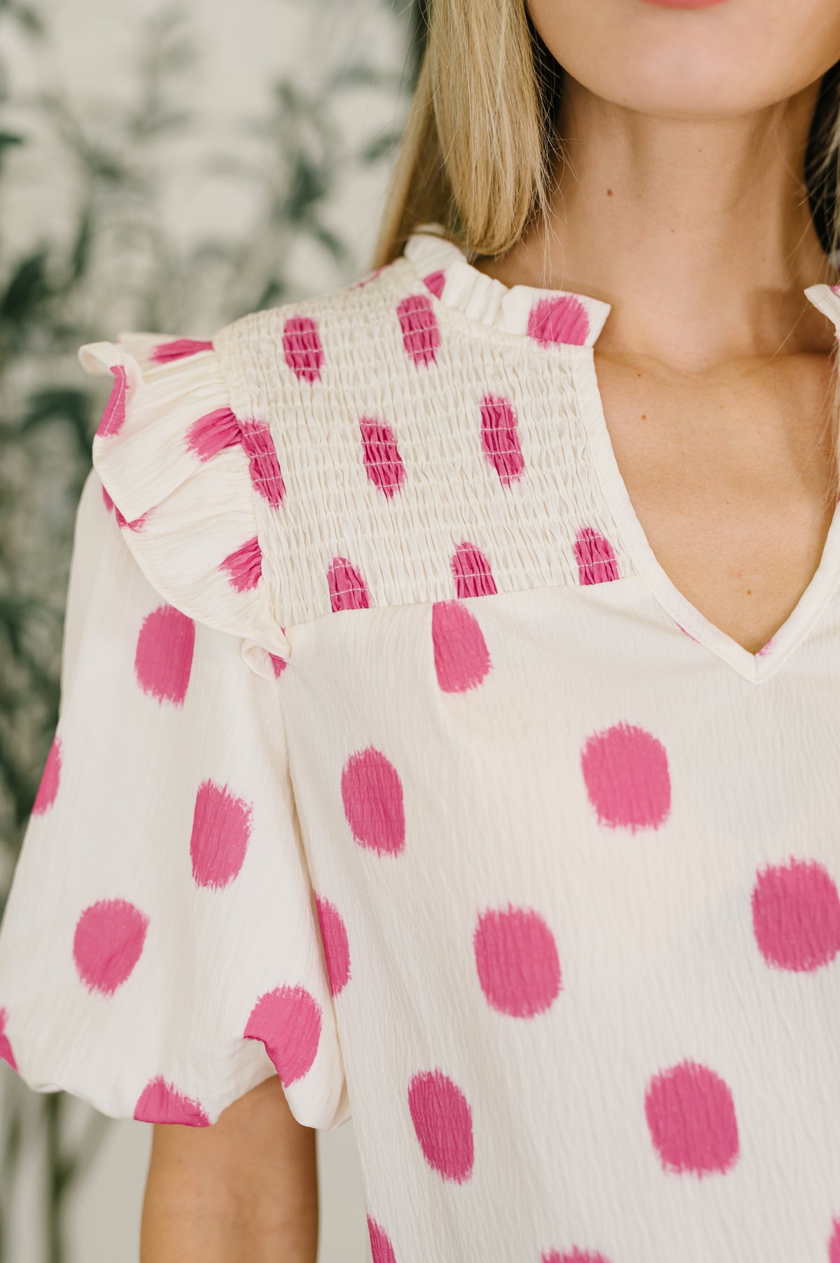 Shopping Spree Notched Neck Puff Sleeve Blouse - 1/30/2026