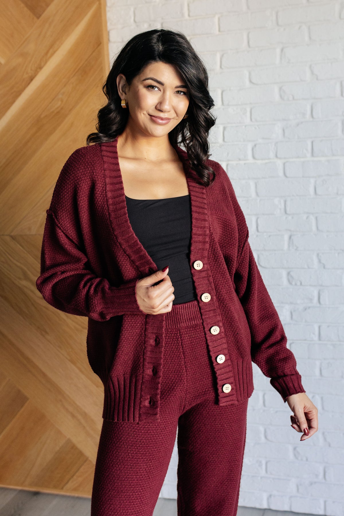 Simple Solution Knit Set in Wine - 10/17/2024