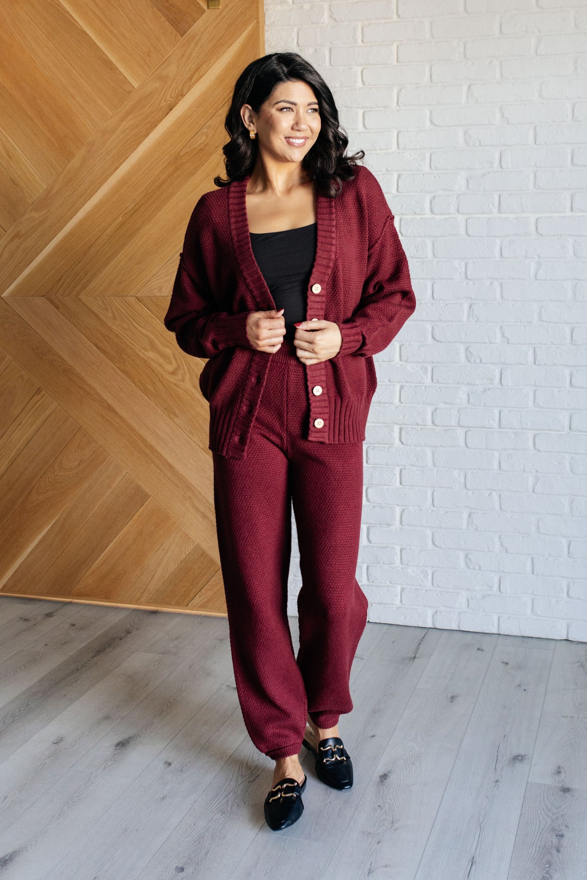 Simple Solution Knit Set in Wine - 10/17/2024