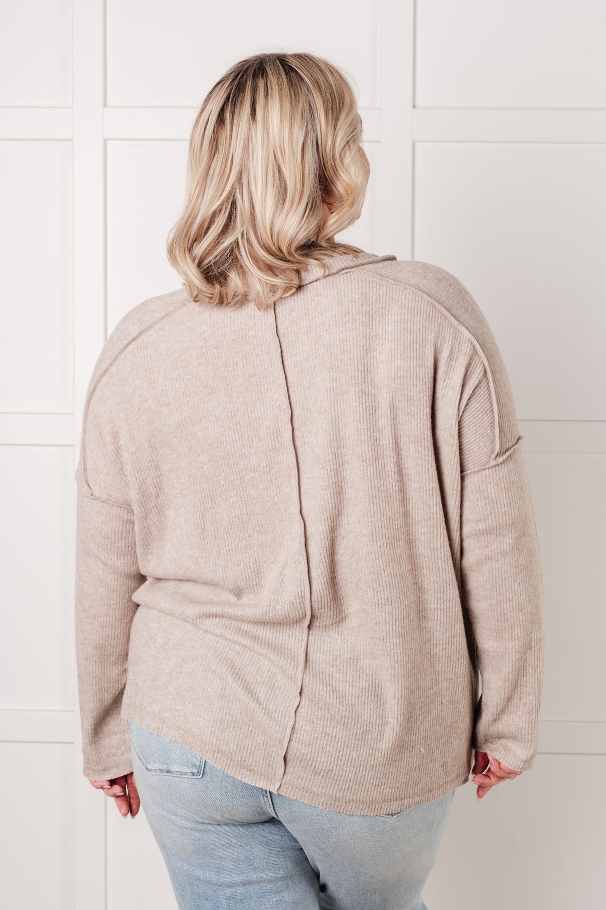 Simply Basic Ribbed Hacci Sweater in H Mocha - 1/22/2025