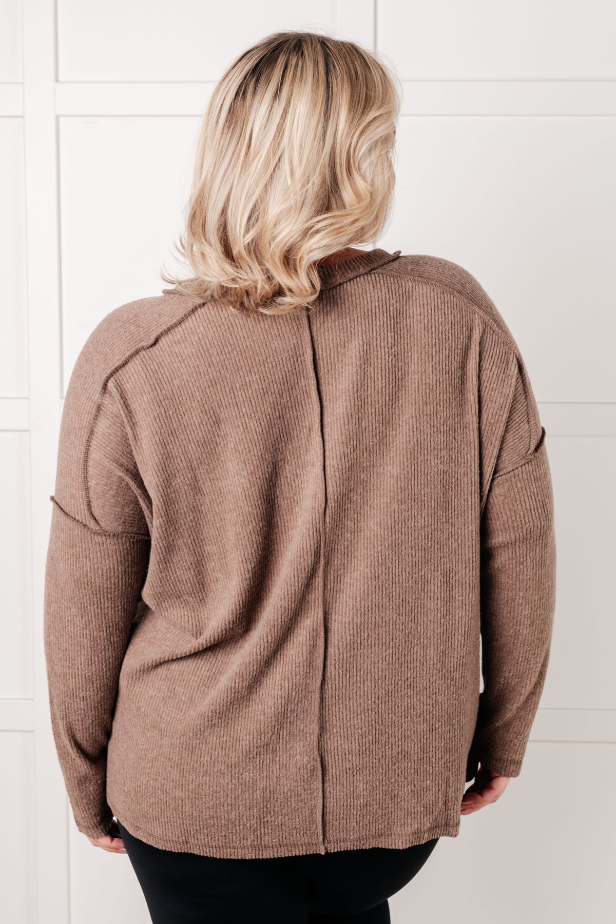 Simply Basic Ribbed Hacci Sweater in Mocha - 1/22/2025