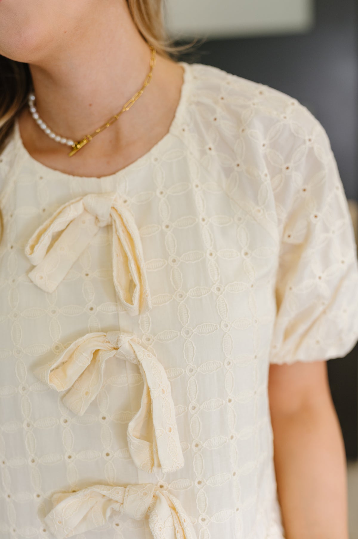 Simply Stunning Eyelet Knit Top - 8/15/2025
