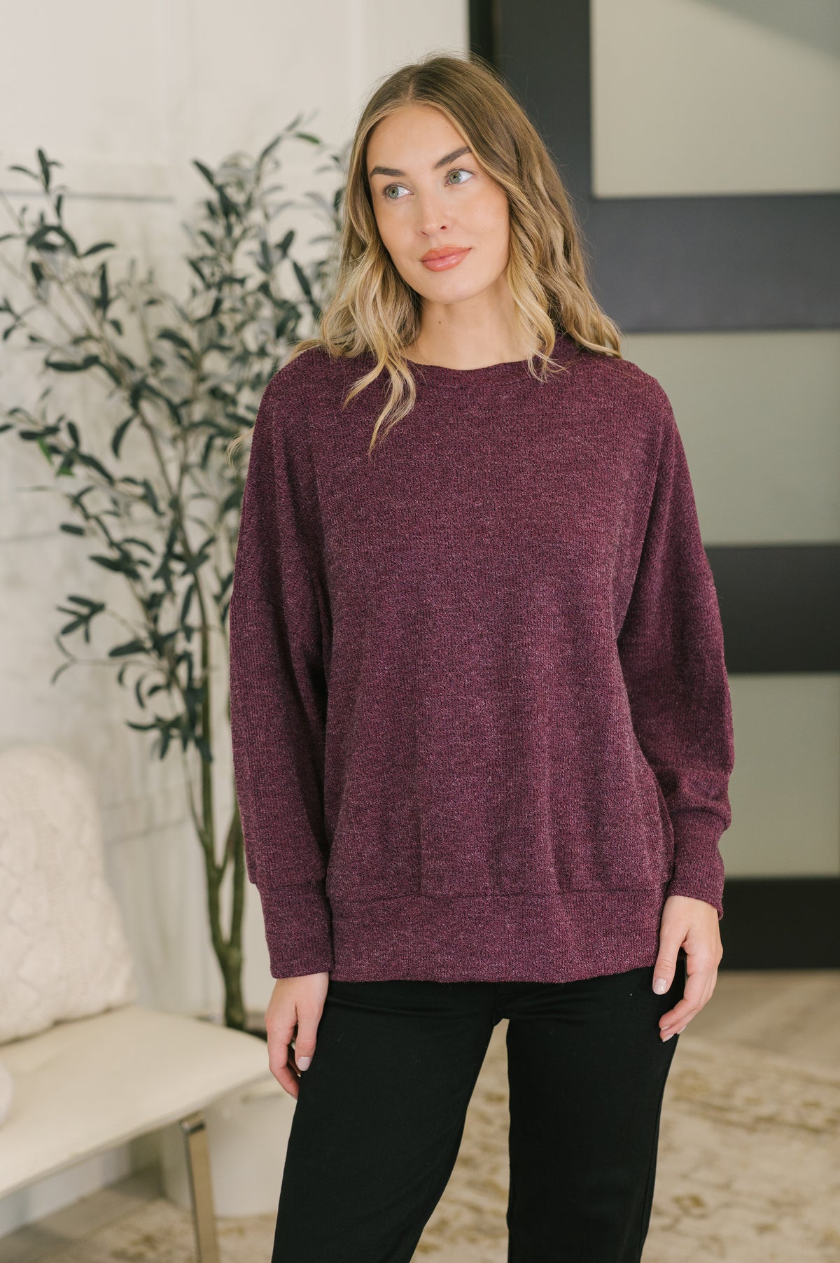 Ski Loft Relaxed Pullover in Merlot - 11/10/2026