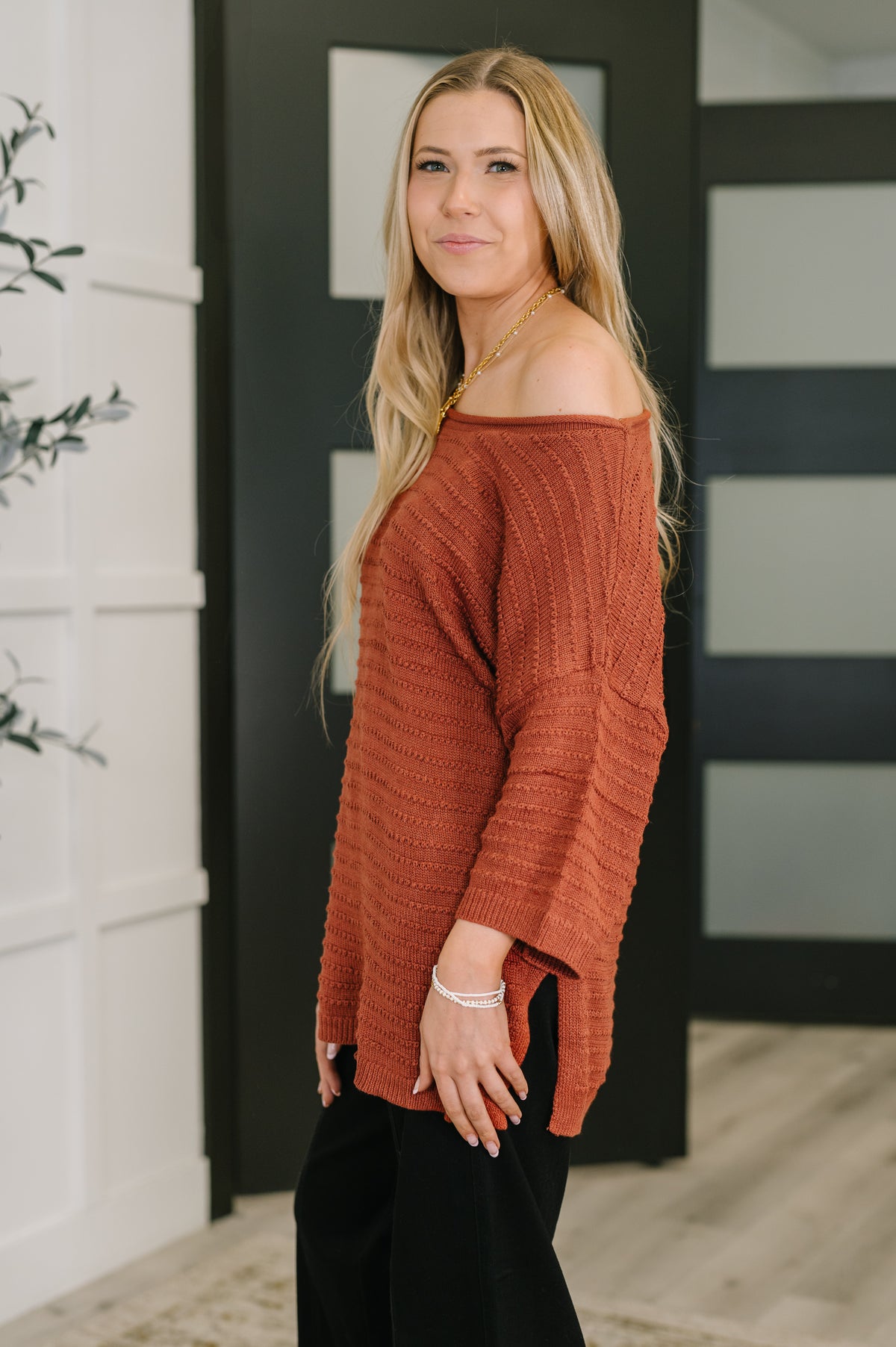 Slouchy Gal Off Shoulder Textured Top - 10/28/2025