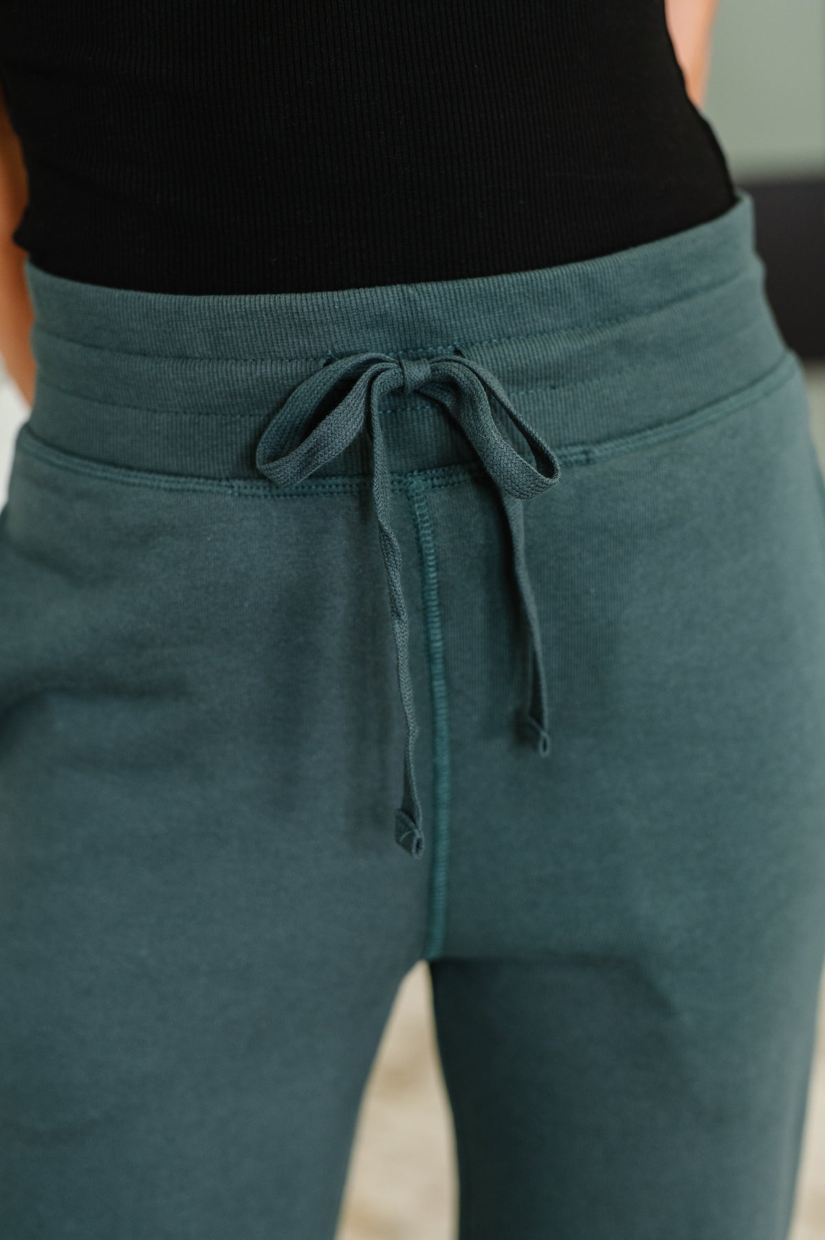 Slow Mornings High Waisted Sweats in Jungle Green - 8/15/2025