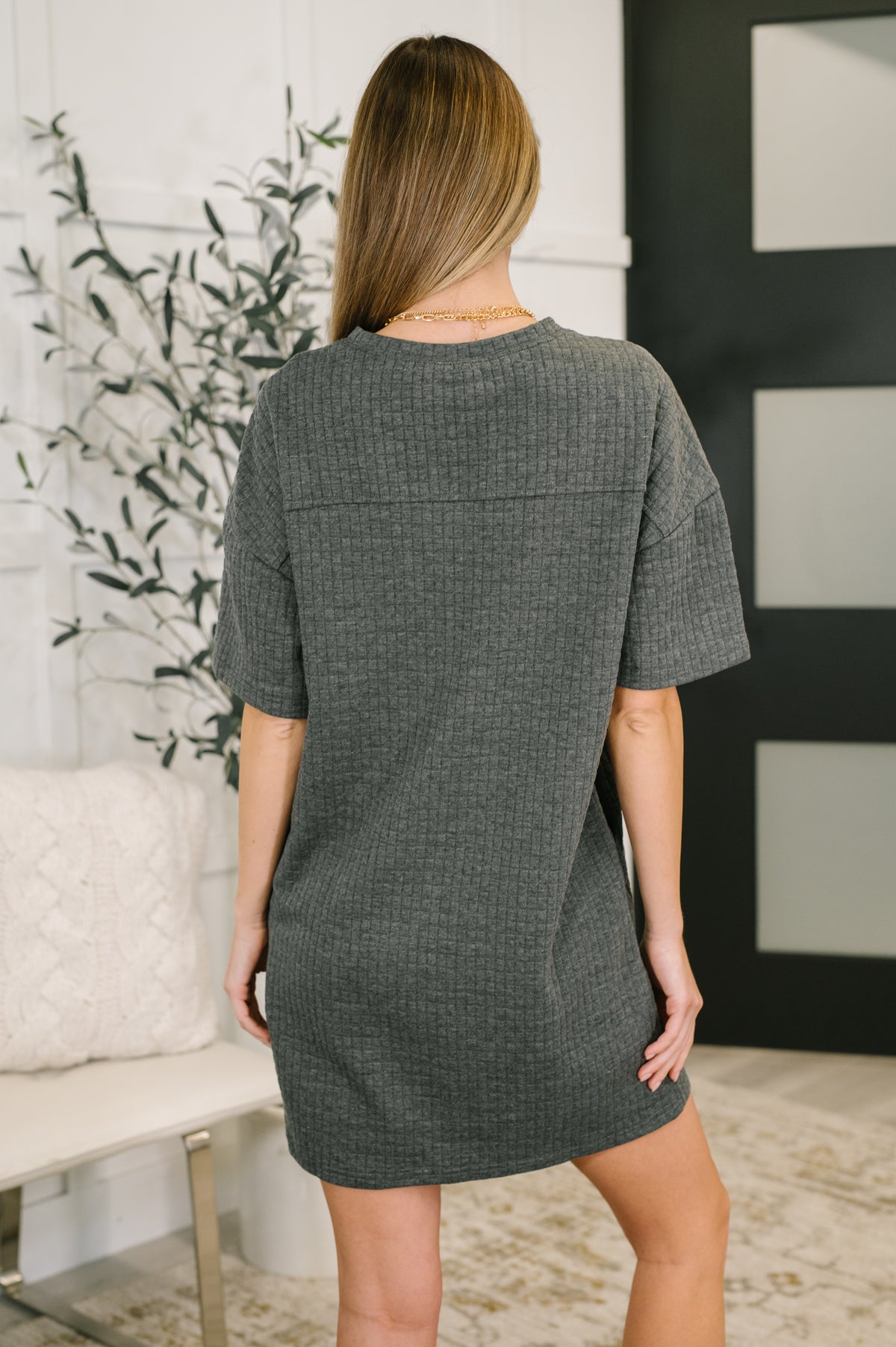 So Thoughtful That Way Textured T-Shirt Dress - 12/16/2025