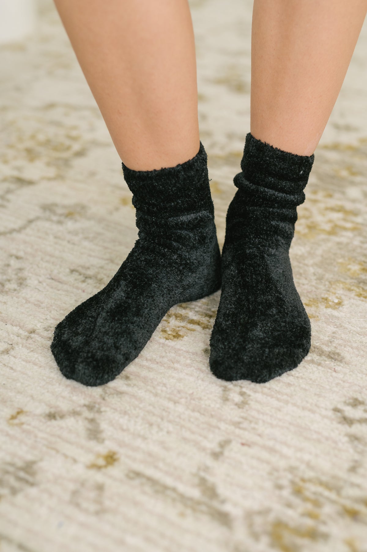 Soft Form Luxury Chenille Socks in Black - 11/13/2026