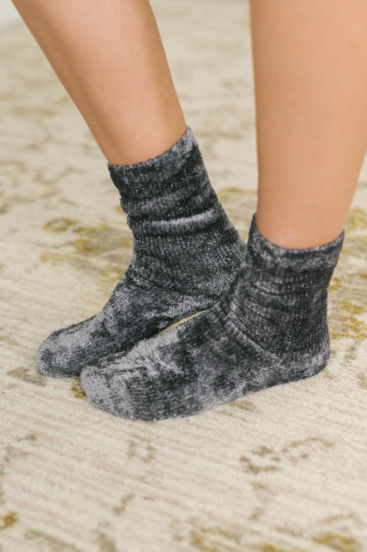 Soft Form Luxury Chenille Socks in Charcoal - 11/13/2026