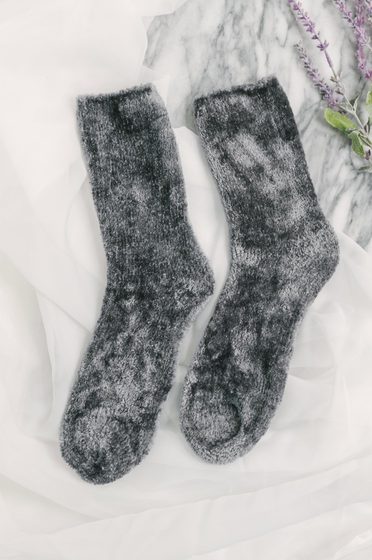 Soft Form Luxury Chenille Socks in Charcoal - 11/13/2026