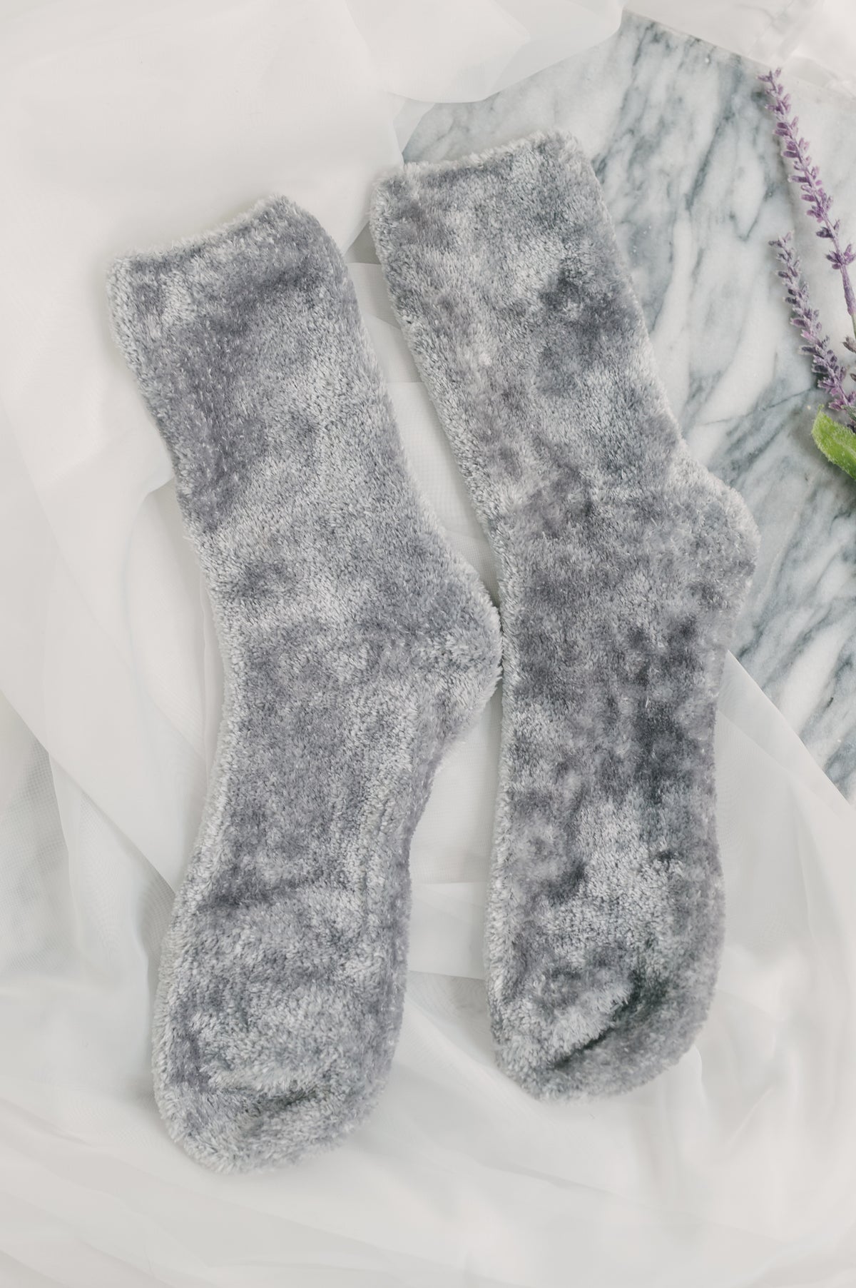 Soft Form Luxury Chenille Socks in Grey - 11/13/2026