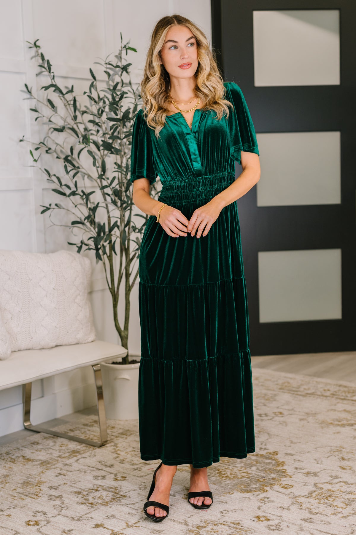 Softest Touch Velvet Tiered Dress - 12/5/2025