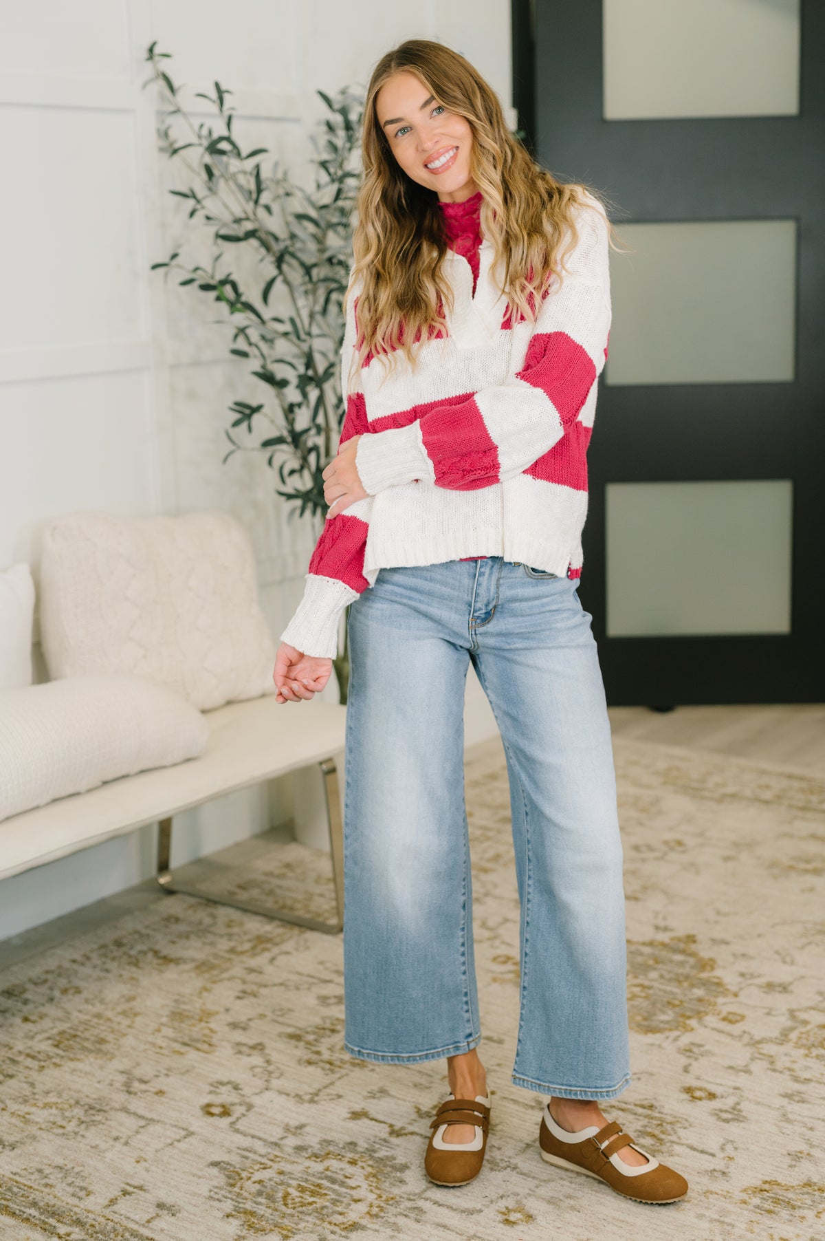 Something In Between Striped Collared Sweater - 11/3/2026