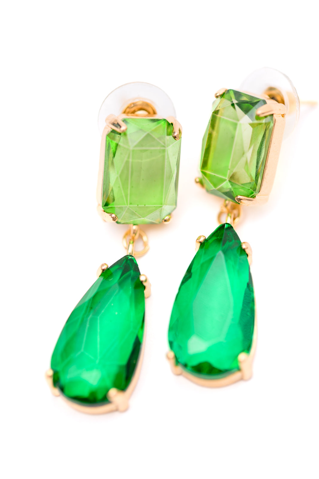 Sparkly Spirit Drop Crystal Earrings in Green - 11/17/2023