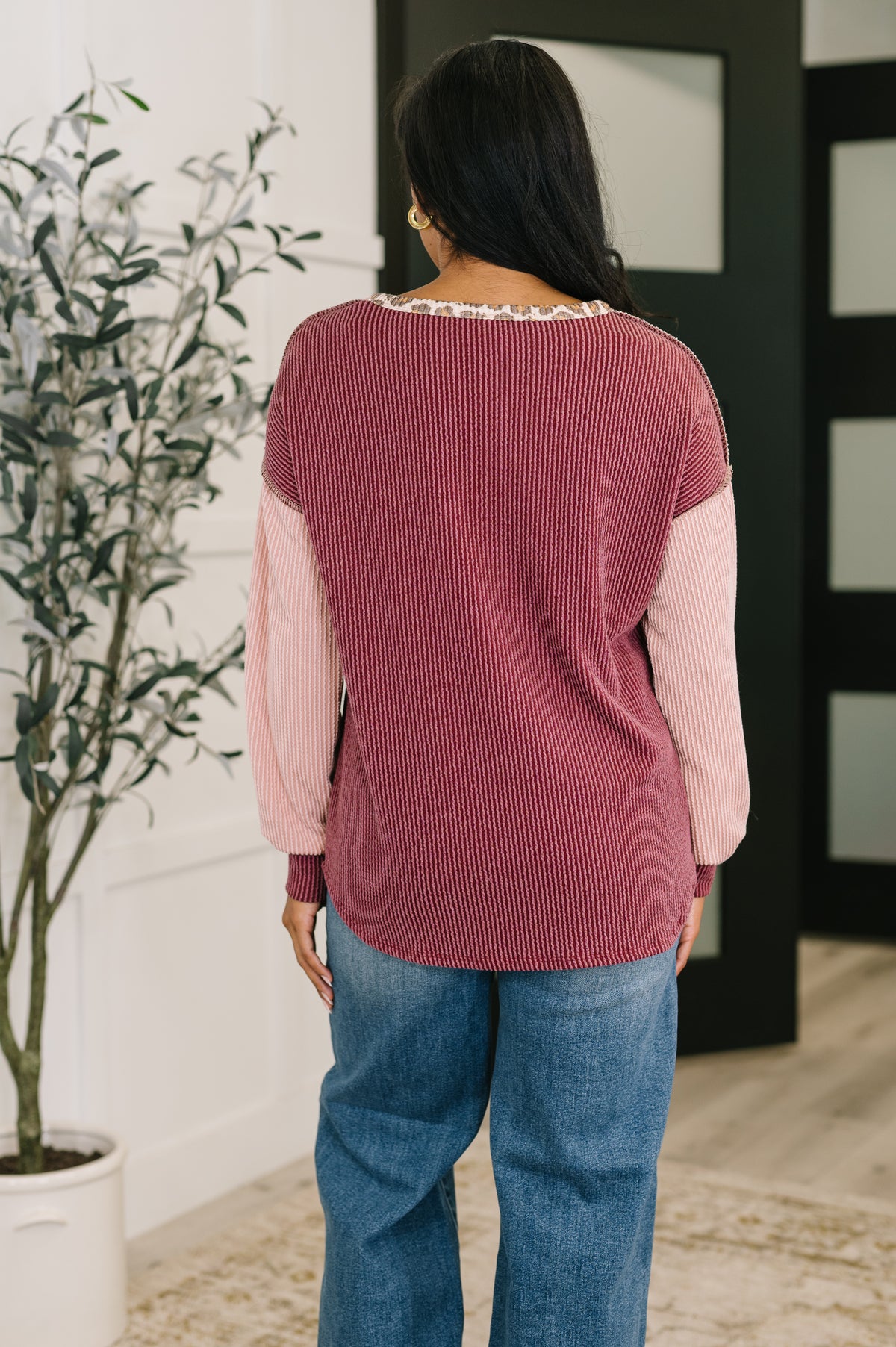 Spotted & Blocked Color Block Henley Top - 10/24/2025