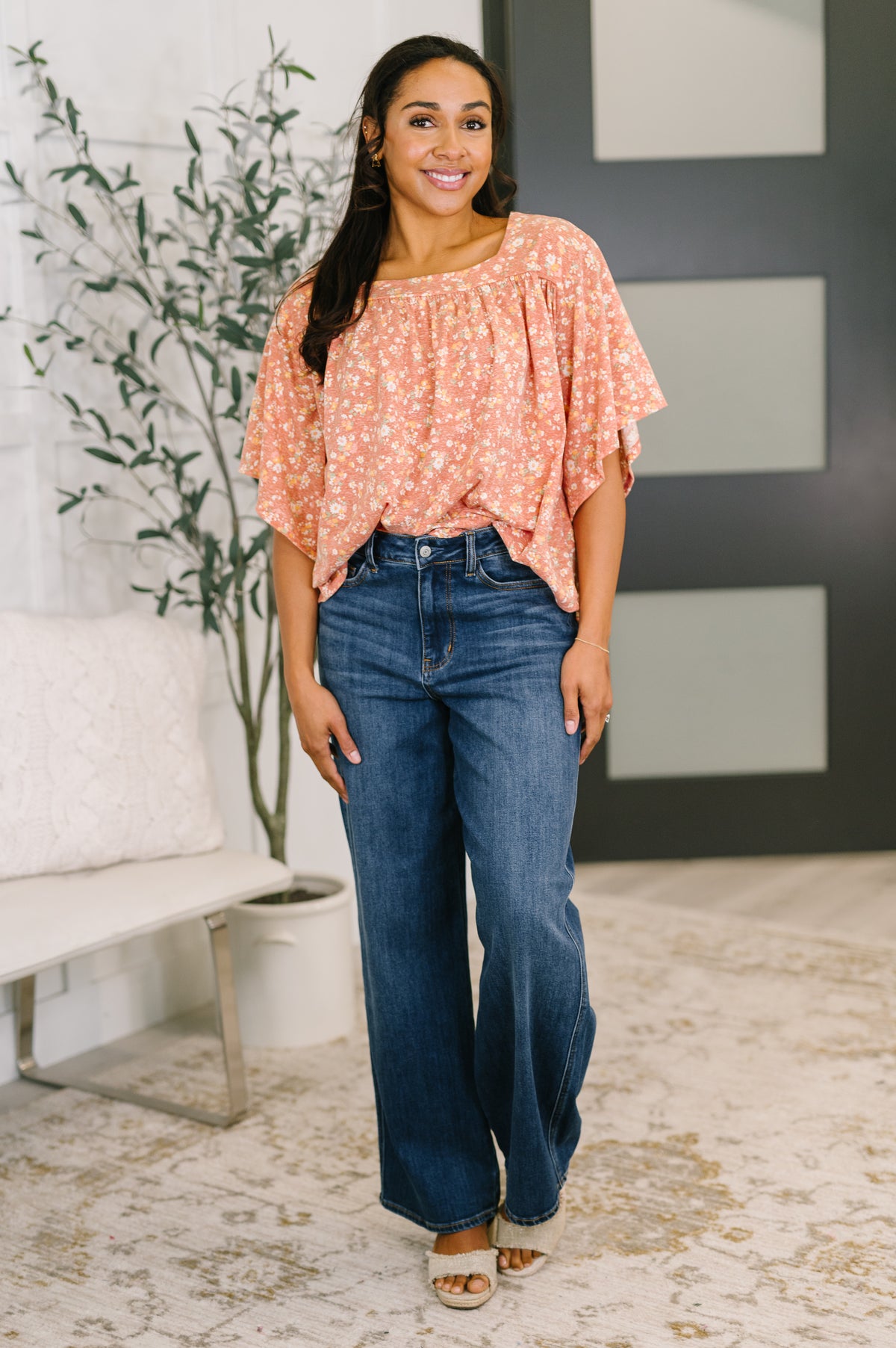 Spring Breeze Square Beck Top in Dusty Rose - 2/27/2026