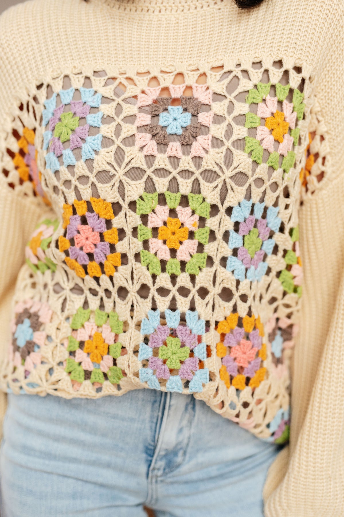 Square Dance Granny Square Sweater - 12/18/2025