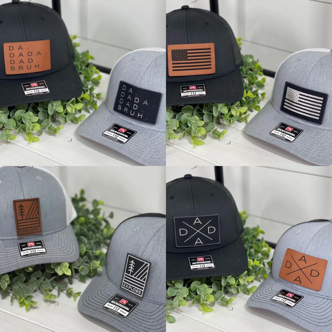 Vegan Leather Patch Hat in Assorted Prints - RTS