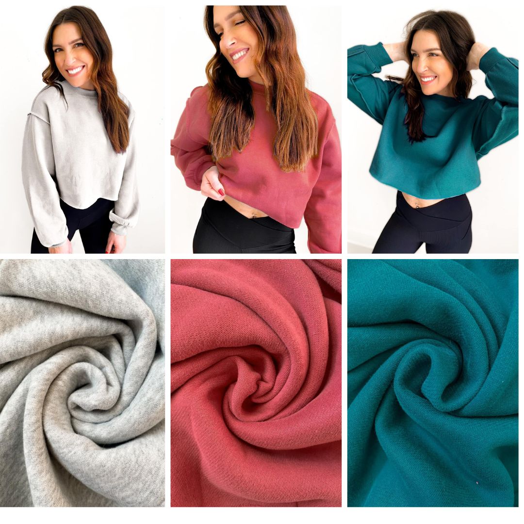 Izzy Inside-Out Cropped Sweatshirt In Assorted Colors - RTS