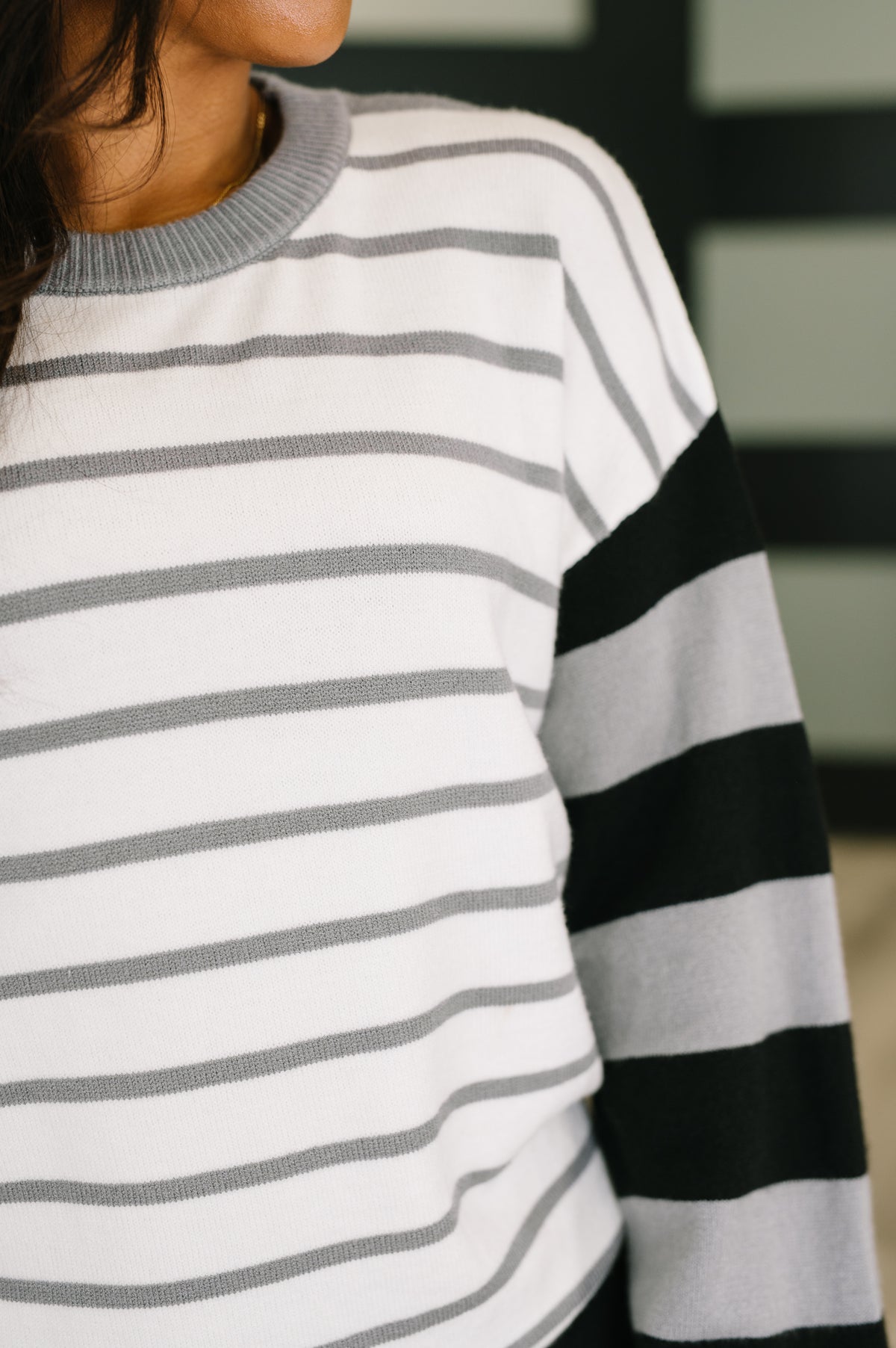 Striped Simplicity Color Block Relaxed Pullover - 1/2/2026