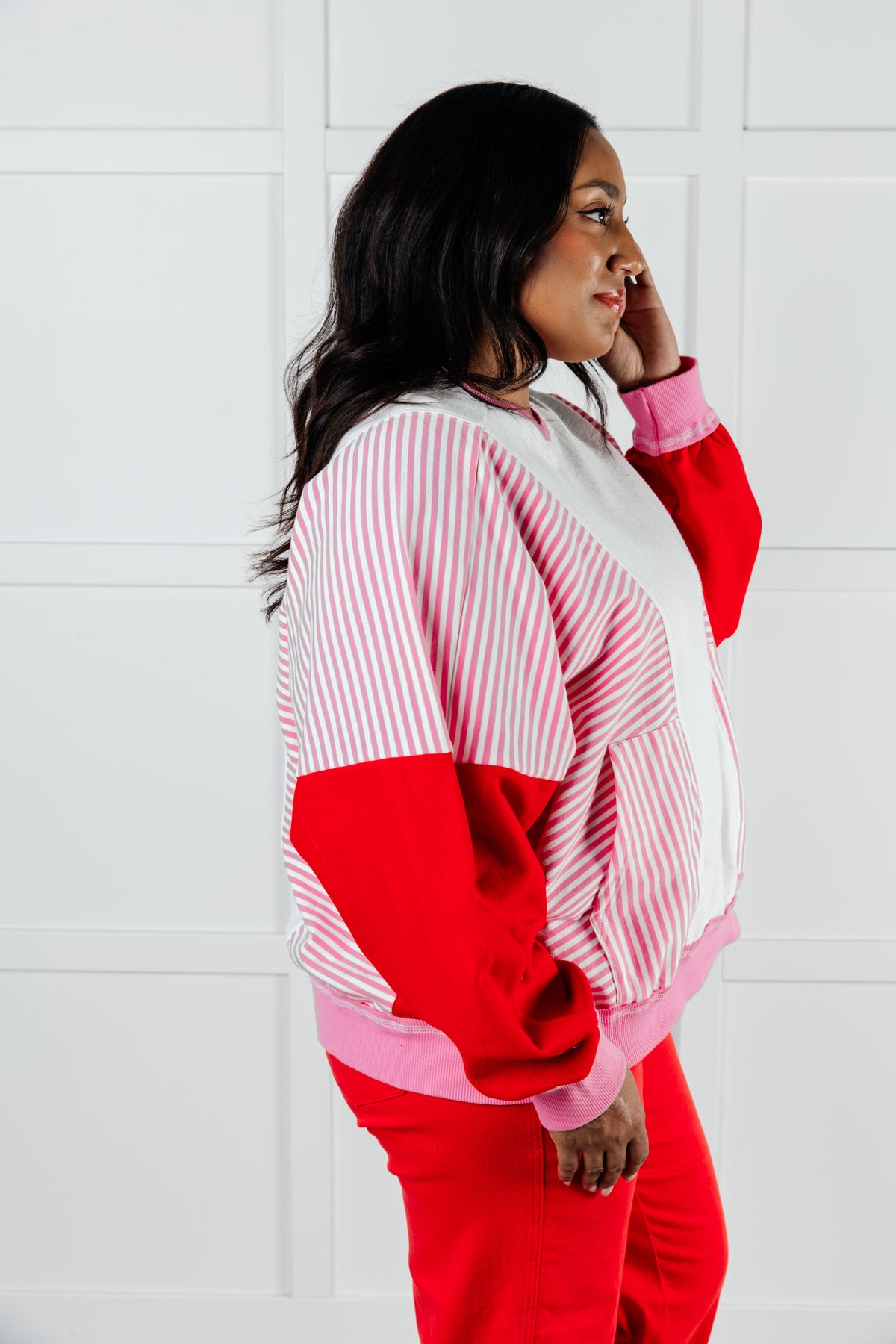 Stripes on My Sleeves Color Block Pullover - 1/14/2025