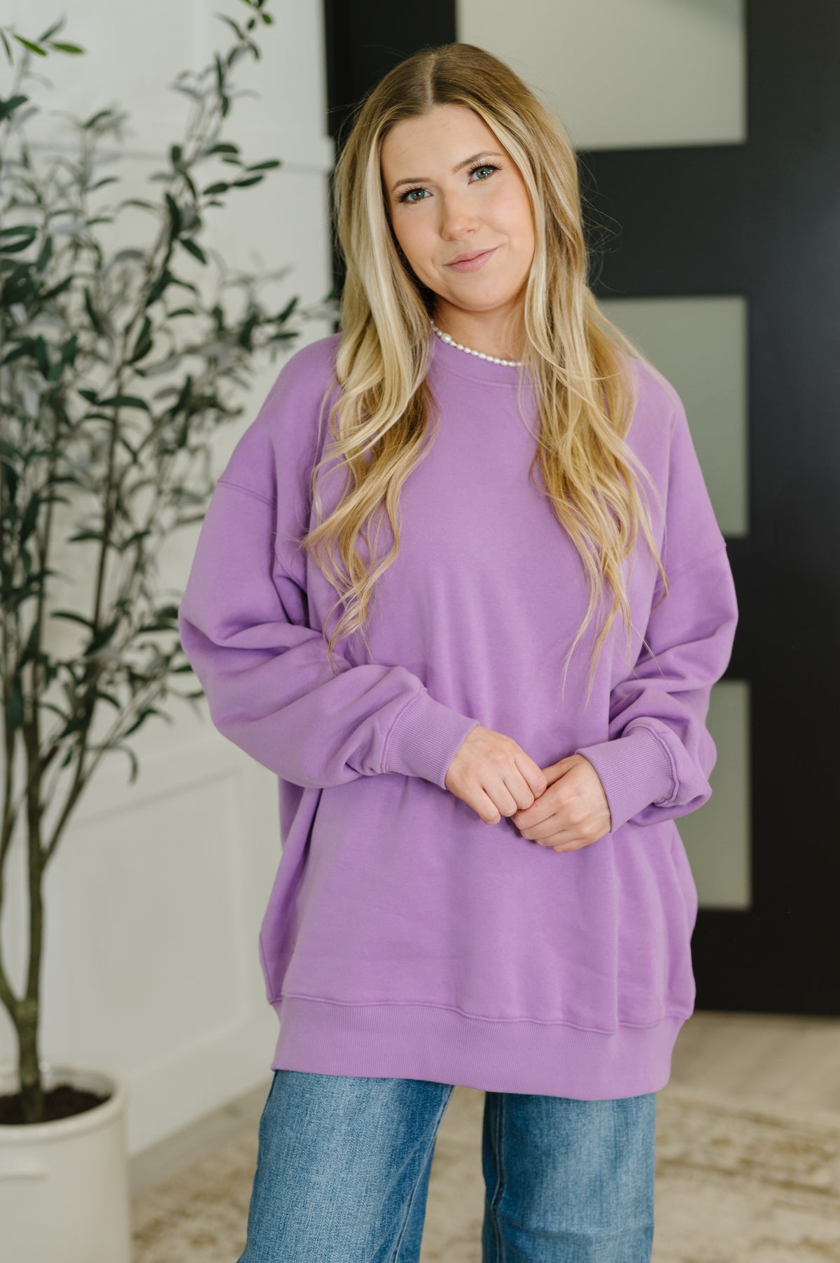 Sunday Snug Relaxed Pullover in Lavender - 8/13/2025