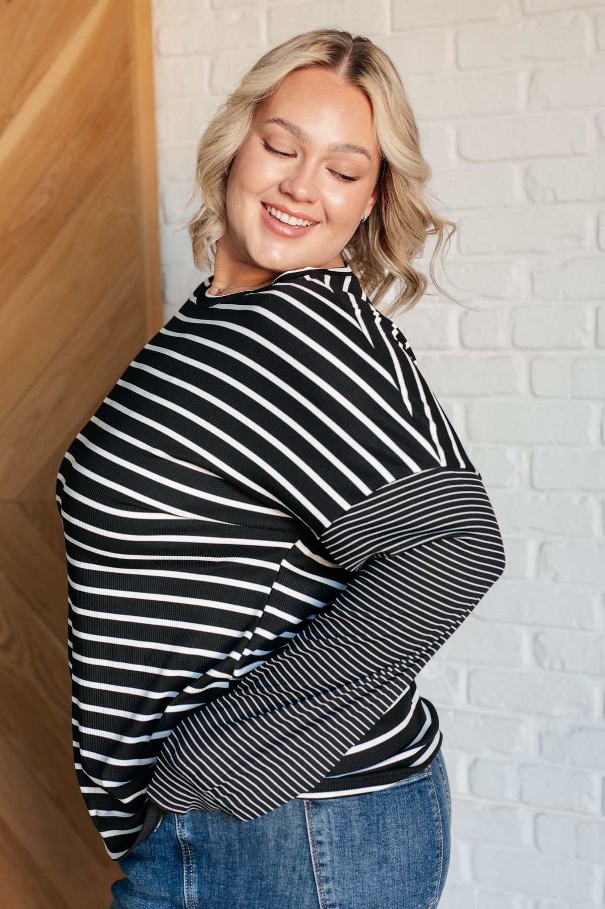 Super Clever Patchwork Striped Top in Black - 12/3/2024