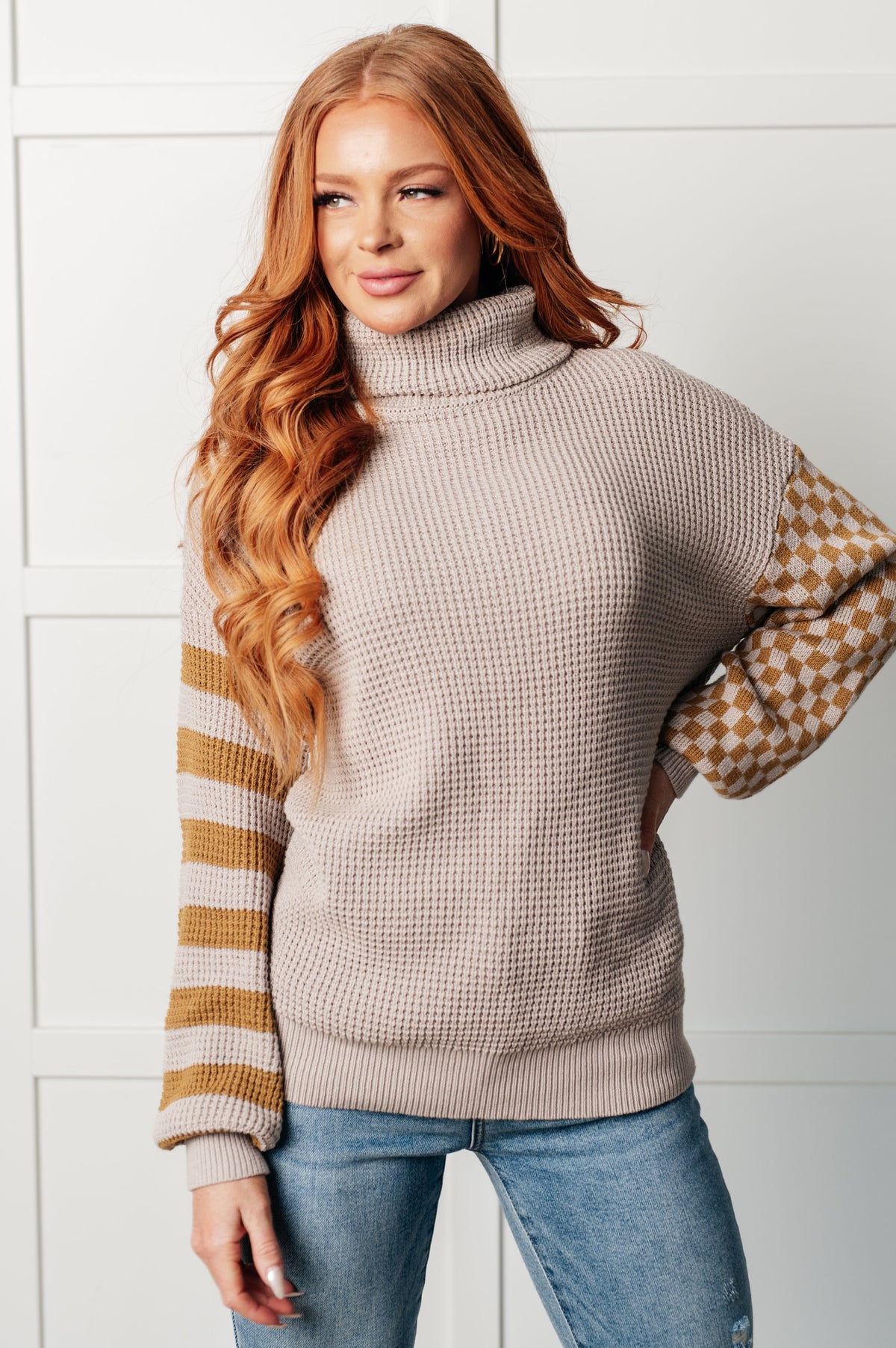 Super Seasonal Patchwork Waffle Knit Sweater - 12/17/2024