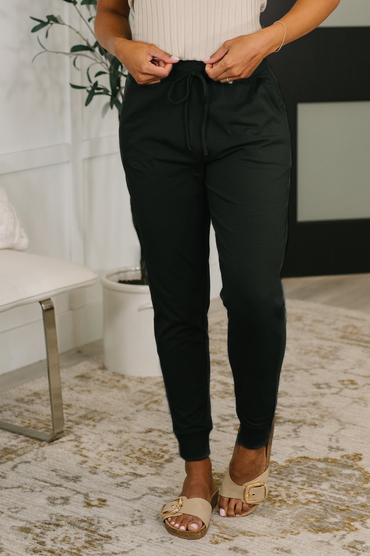 Sweat It High Waisted Joggers in Black - 4/15/2026