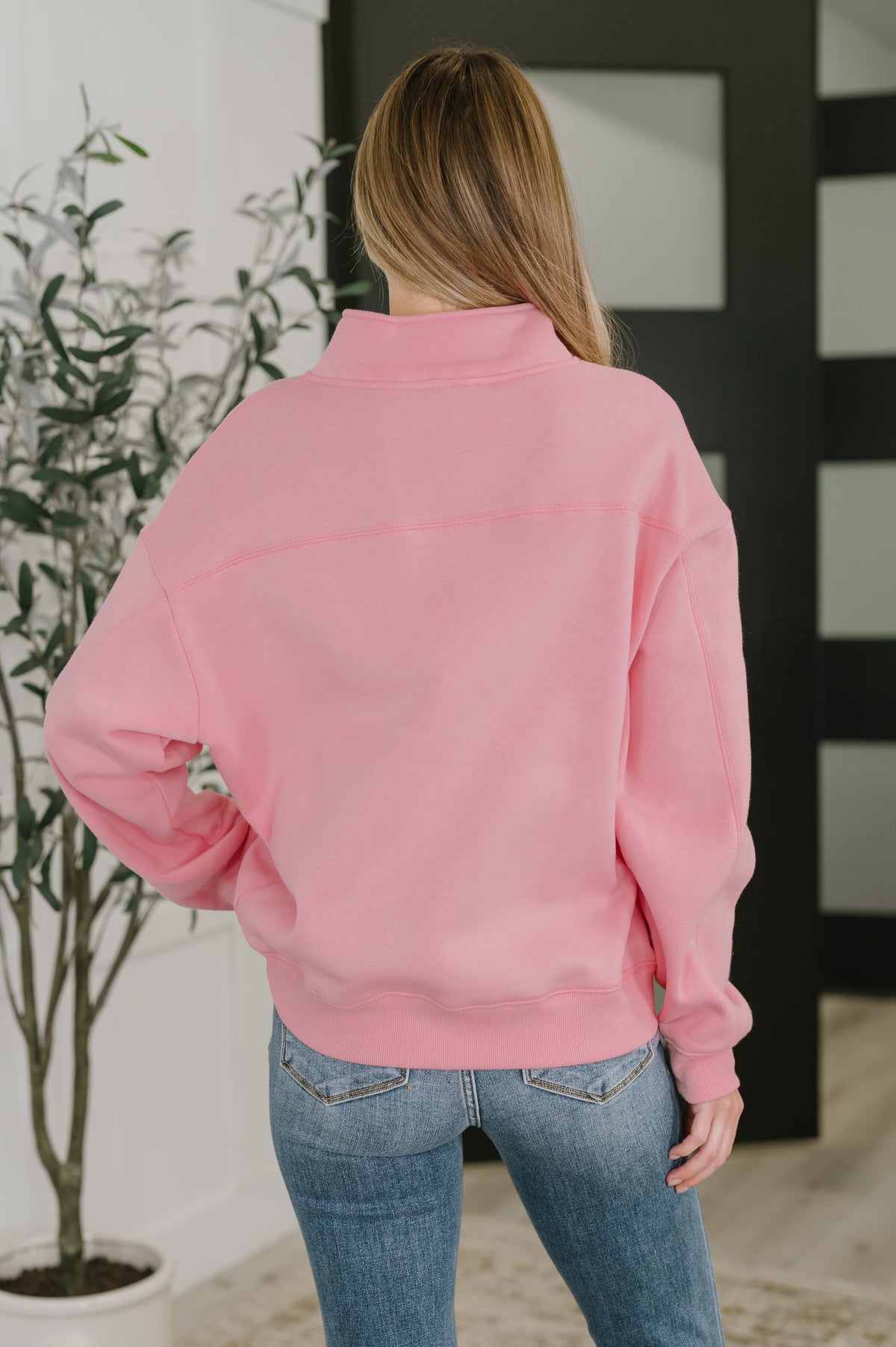 Sweater Weather Half Zip High Neck Pullover in Dark Pink - 11/12/2025