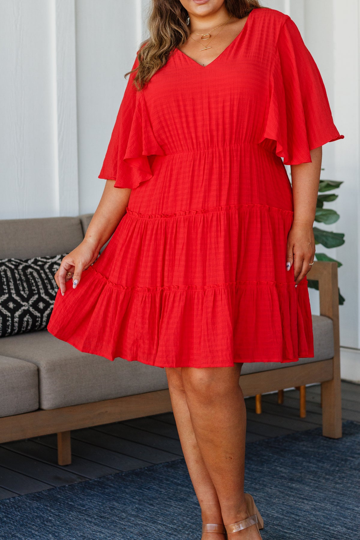 Sweet and Spicy Flutter Sleeve Dress - 8/1/2023