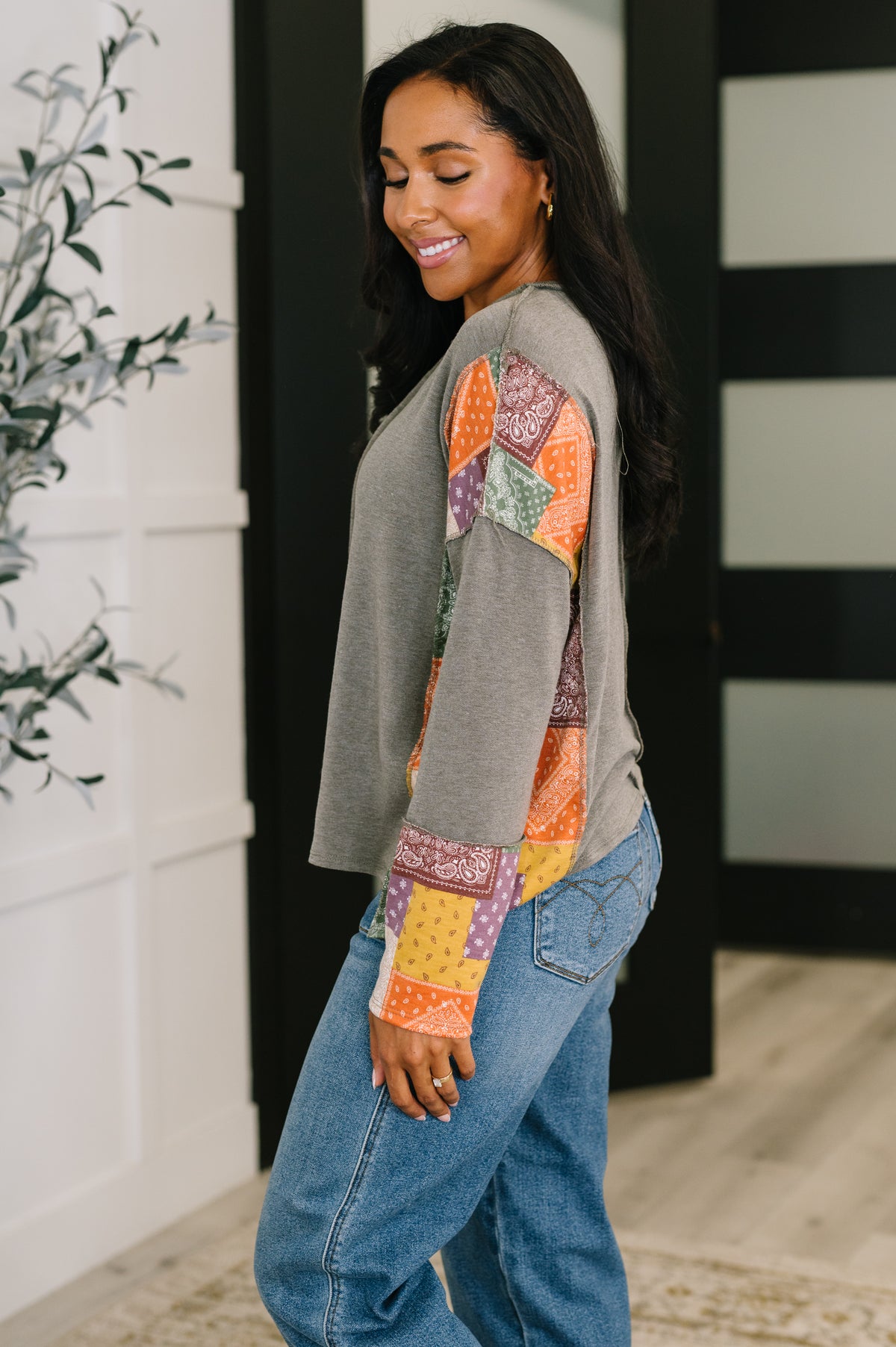 Sweet as Pie Color Block Relaxed Long Sleeve - 10/14/2025