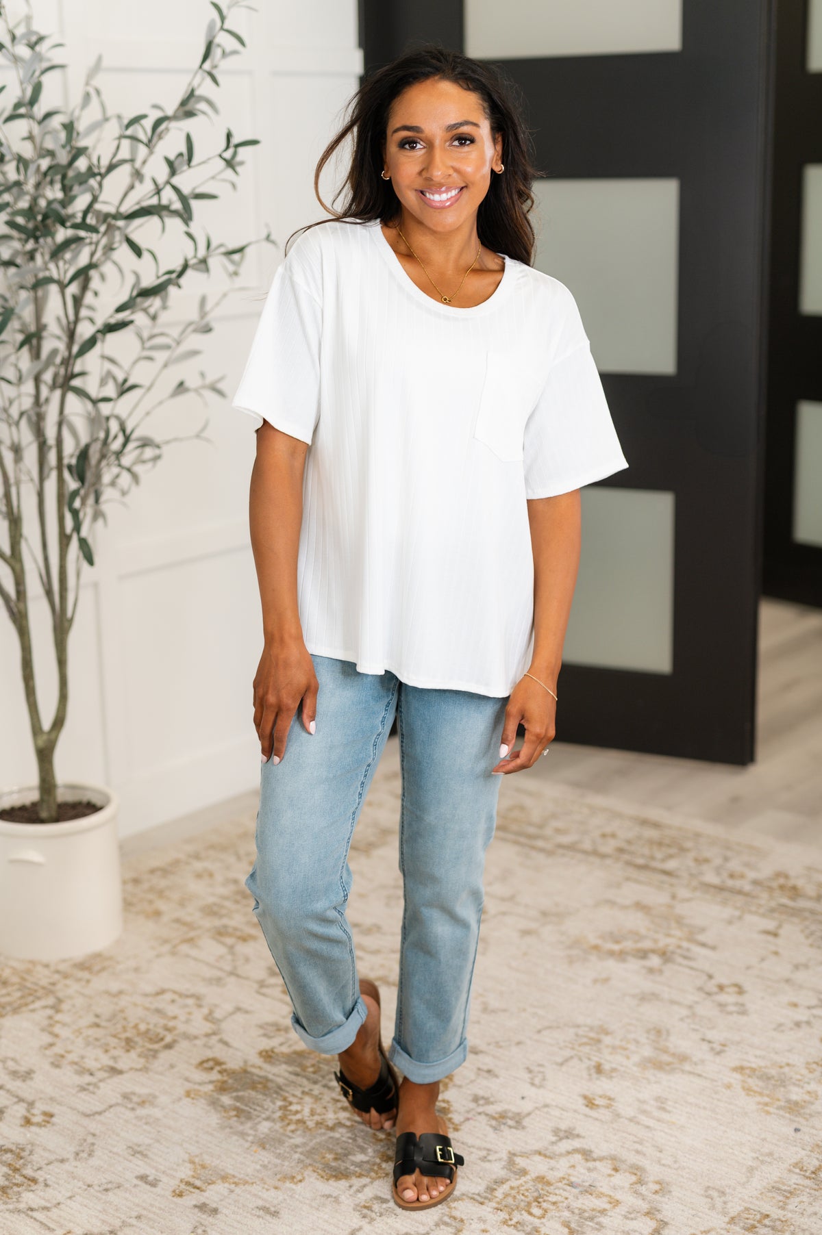 Take It Easy Slouchy Tee in Ivory - 5/20/2025