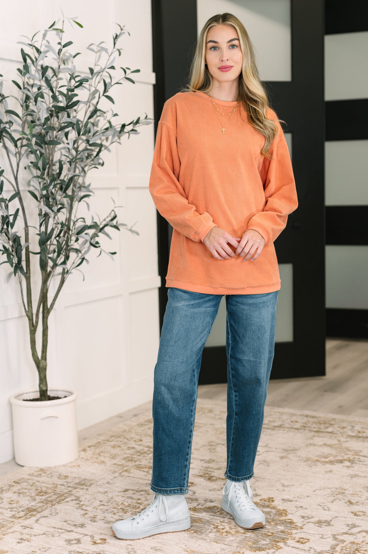 Taking A Drive Oversized Corded Sweatshirt - 10/10/2025