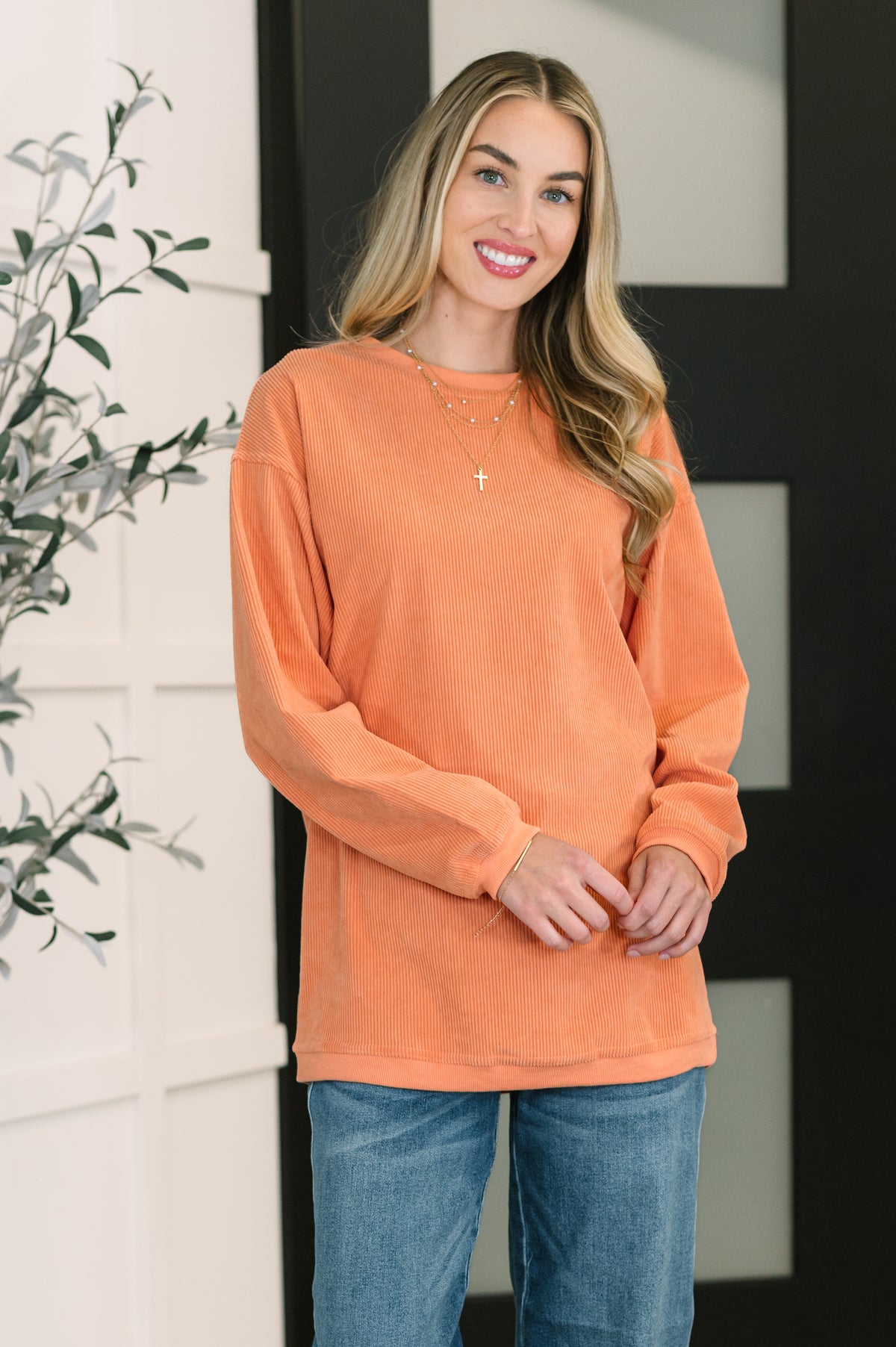Taking A Drive Oversized Corded Sweatshirt - 10/10/2025