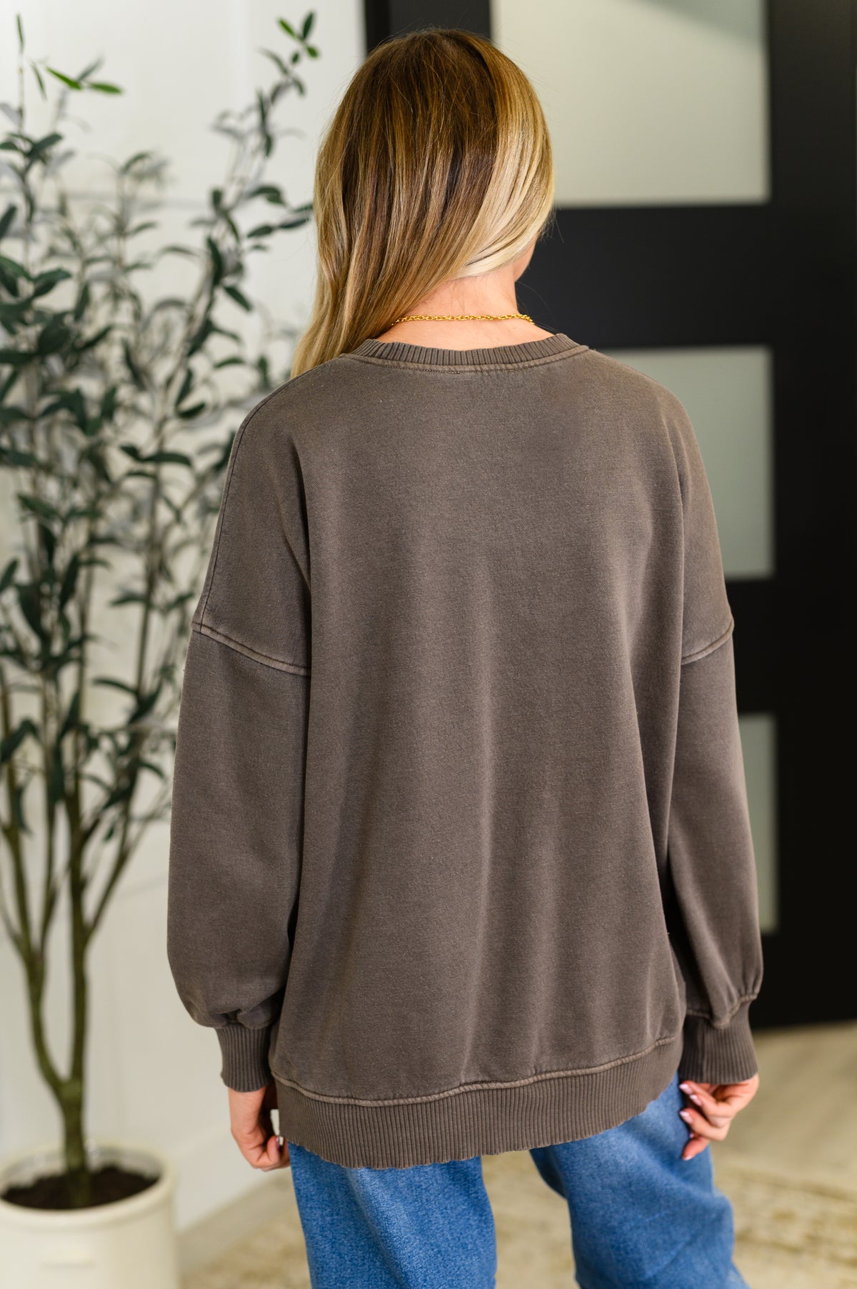 Talk Cozy to Me Stepped Hem Pullover in Brown - 8/27/2025