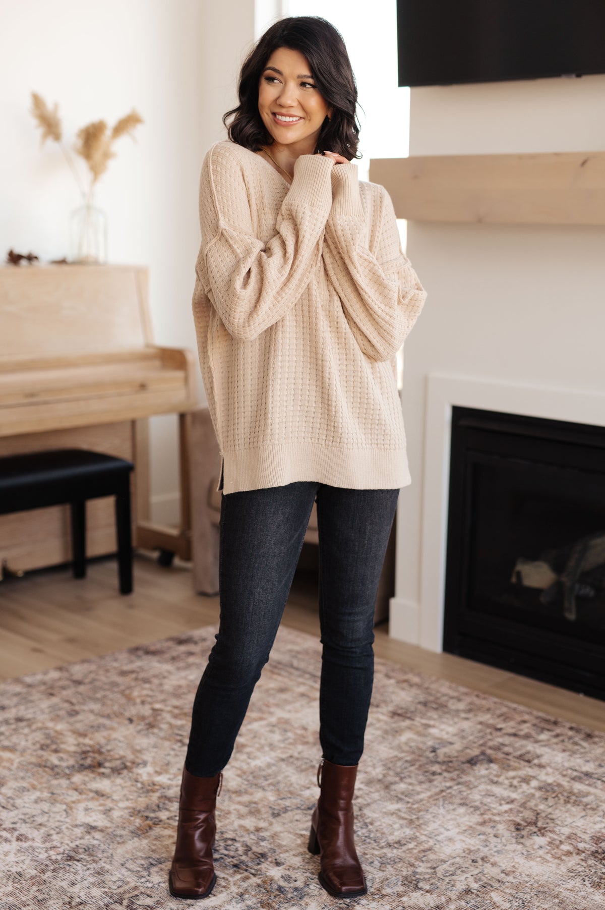 Terrifically Textured Sweater in Mocha - 11/21/2023
