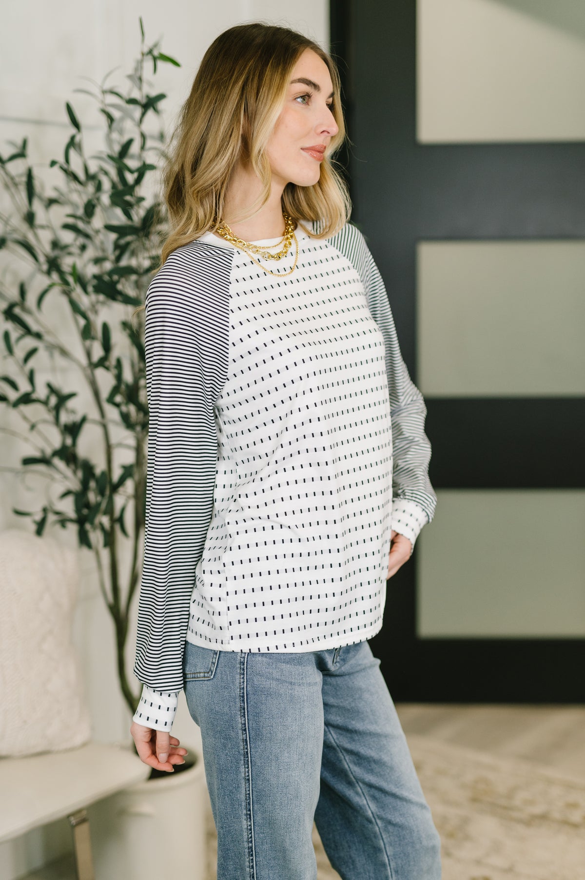 That's What I Like Raglan Patchwork Long Sleeve Top - 3/10/2026