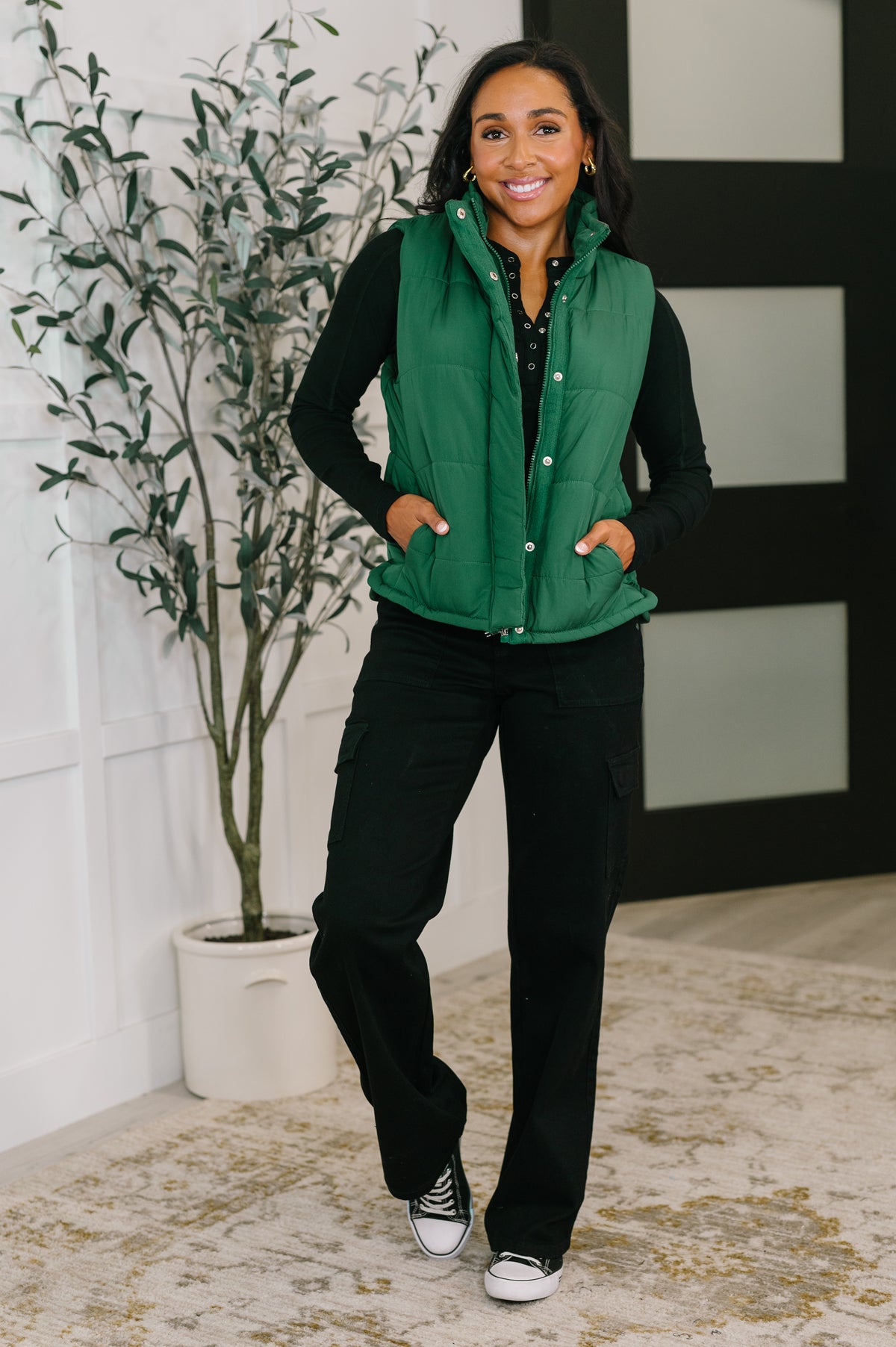 That's What I'm Talkin' About Puffer Vest in Hunter Green - 10/15/2025