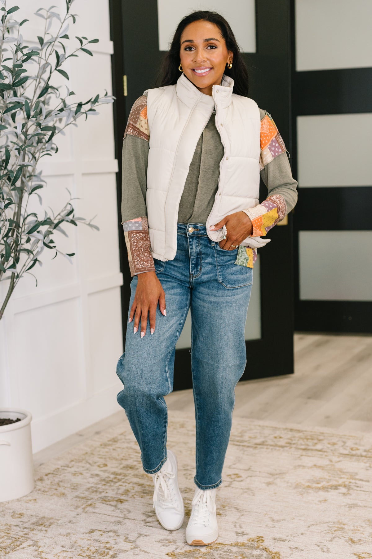 Sweet as Pie Color Block Relaxed Long Sleeve - 10/14/2025
