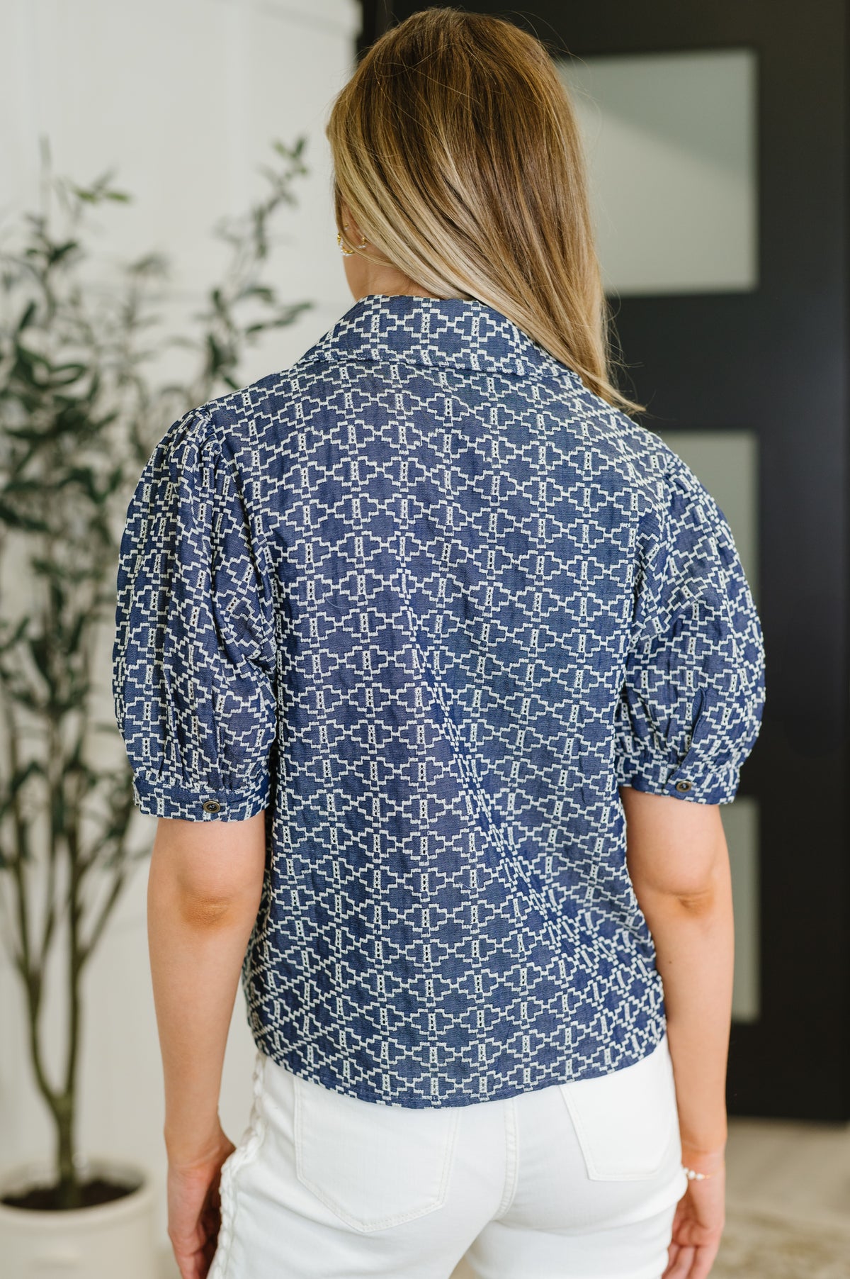 The Darling Detail Collared Blouse in Denim - 8/12/2025