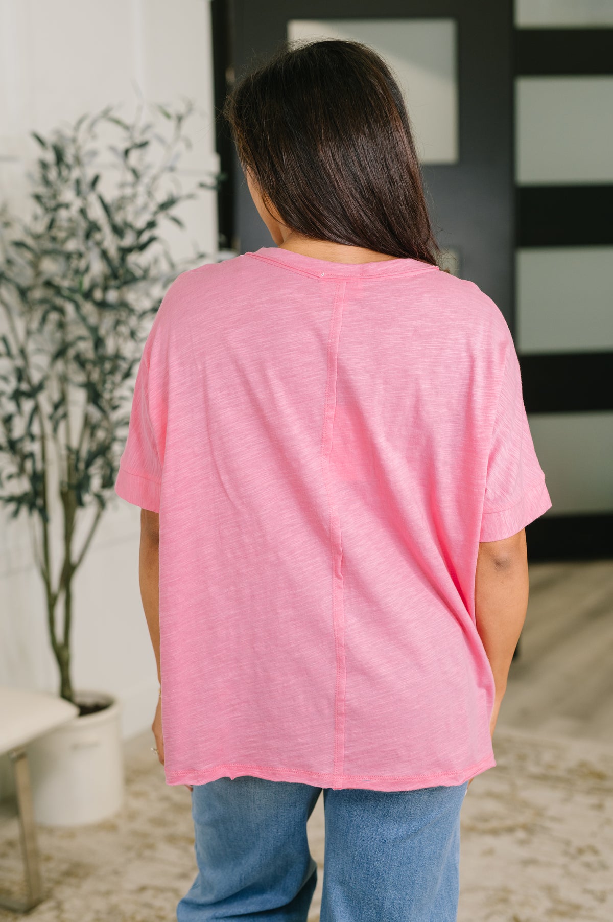 The Layback Relaxed Basic Tee in Pink - 7/24/2026