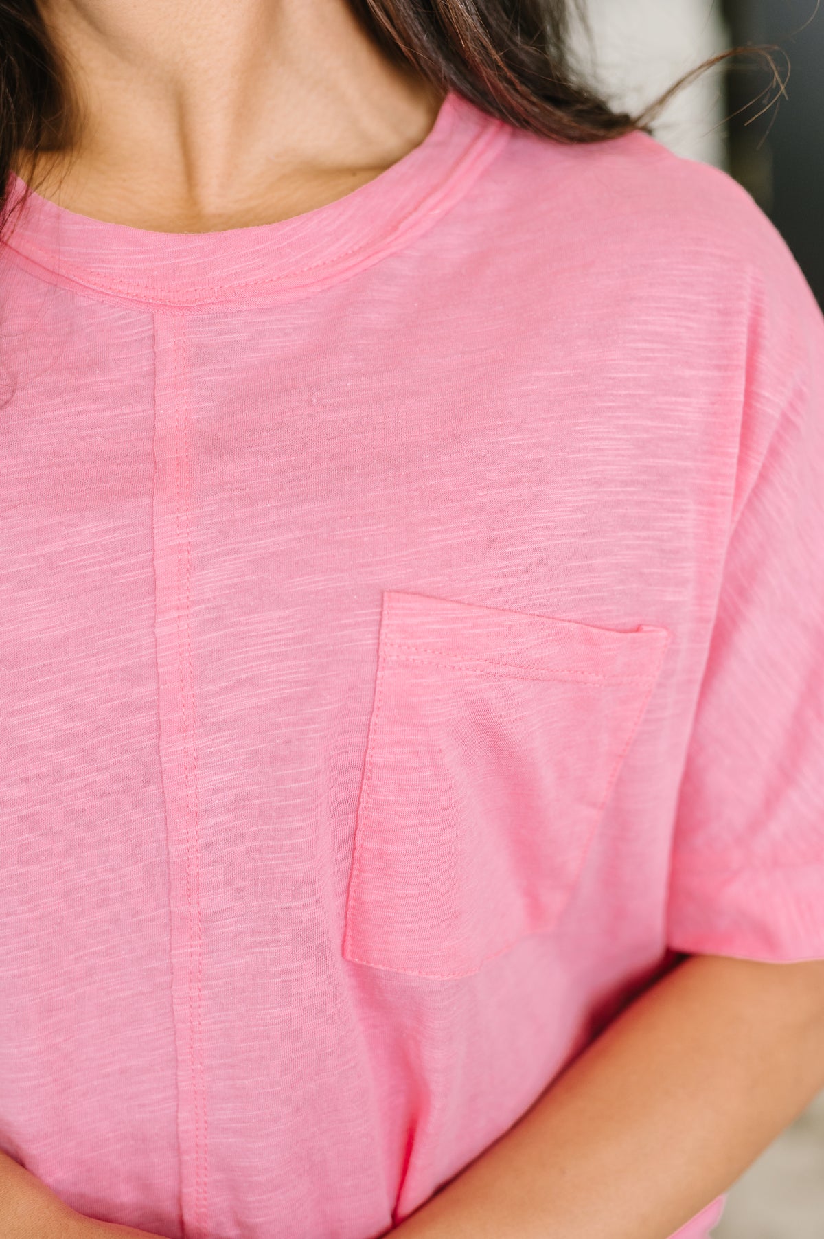 The Layback Relaxed Basic Tee in Pink - 7/24/2026
