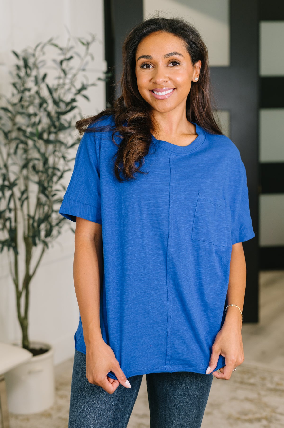 The Layback Relaxed Basic Tee in Royal Blue - 7/24/2026