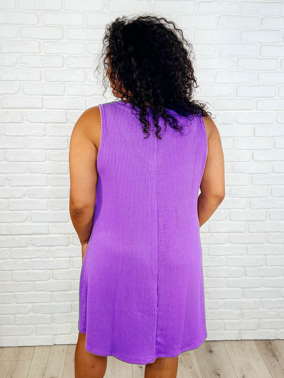 The Power I Hold V-Neck Ribbed Knit Dress in Tropical Violet - 3/14/2025