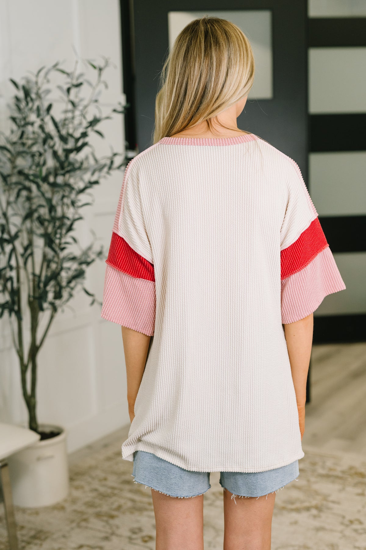 This I Know Henley Contrast Top - 7/31/2026