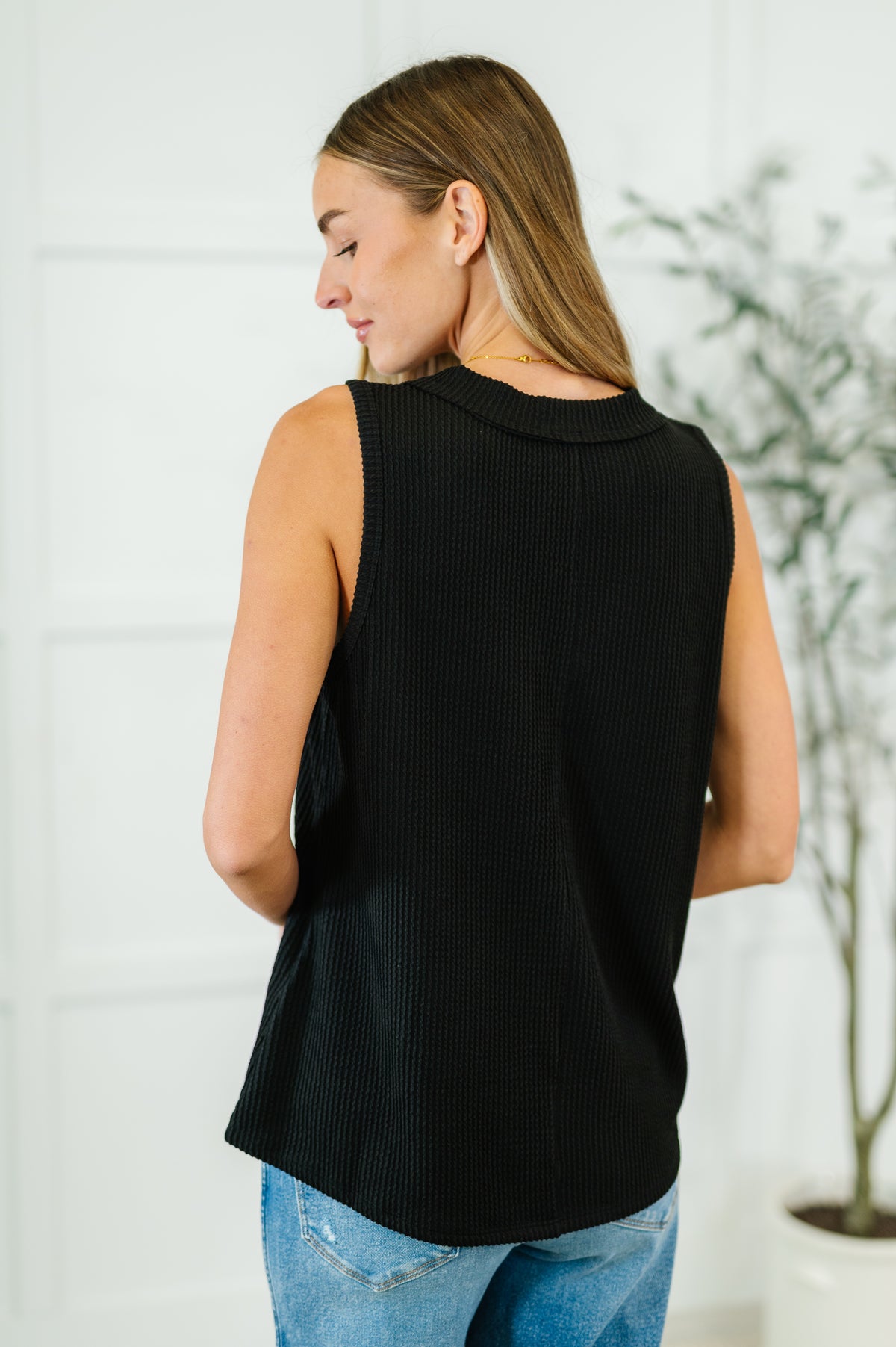 Thread Lightly Ribbed Knit Tank in Black - 5/13/2025