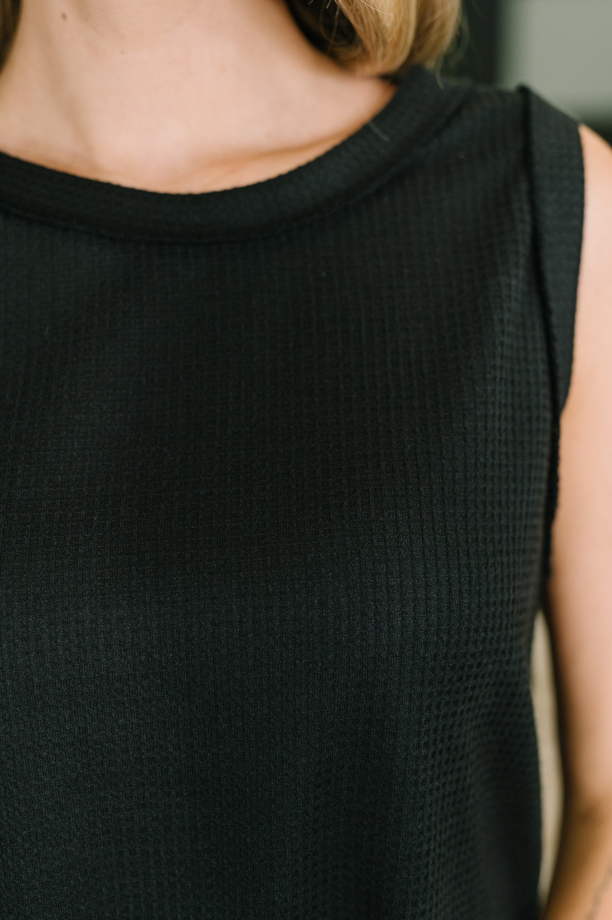 Thread Theory Round Neck Tank in Black - 6/12/2026