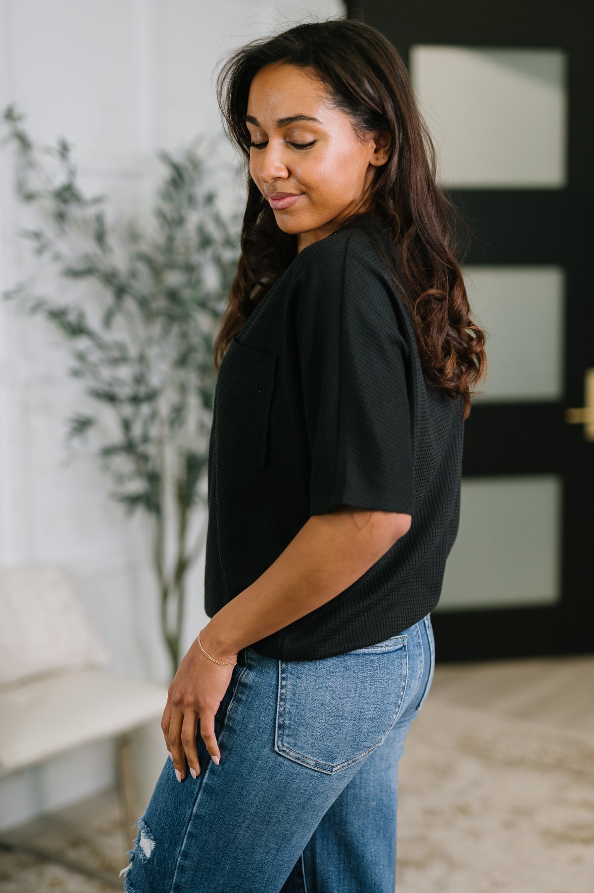 Together We're Unlimited Basic V-Neck Tee in Black - 5/5/2026 NEW