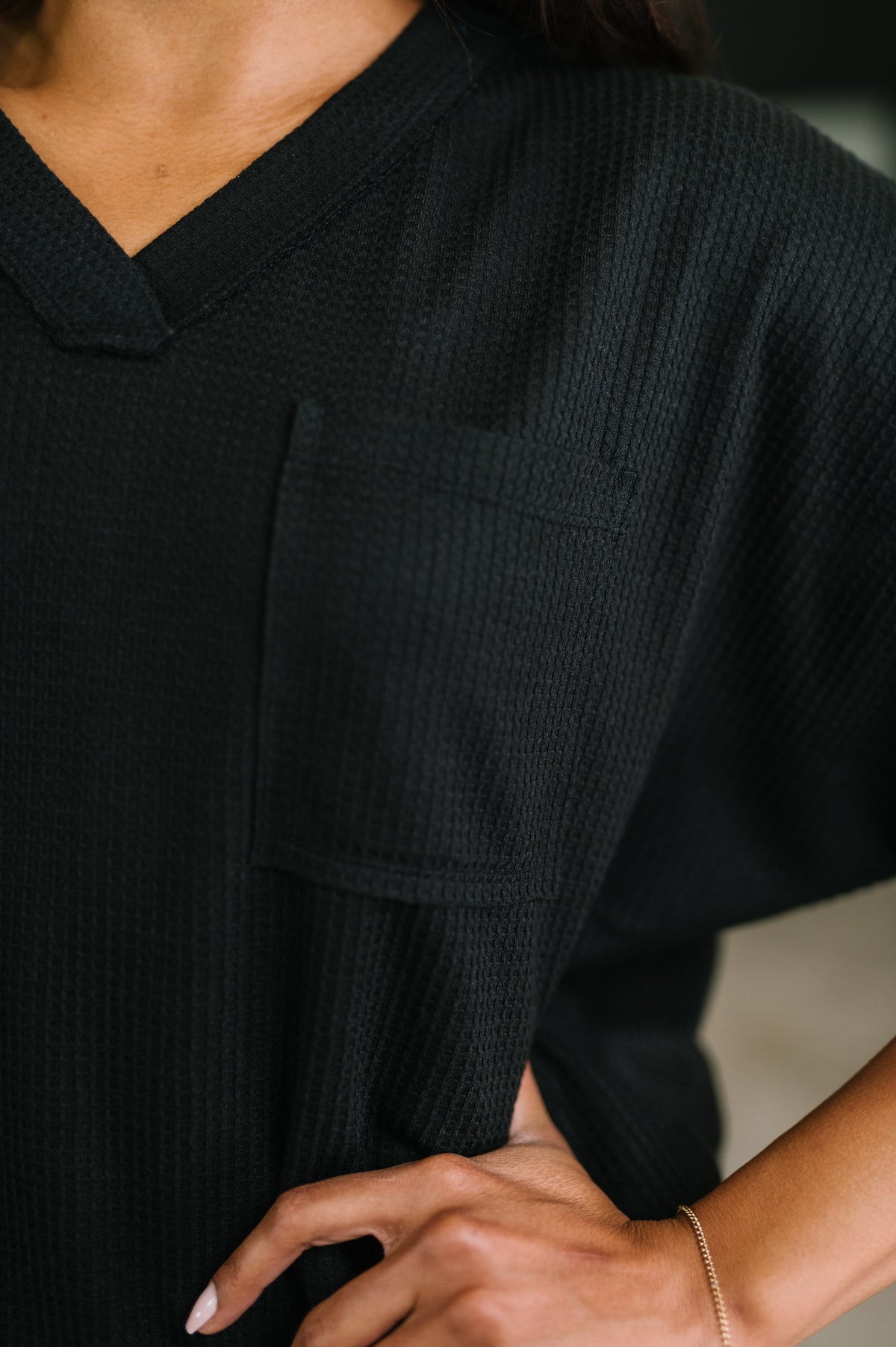 Together We're Unlimited Basic V-Neck Tee in Black - 5/5/2026 NEW